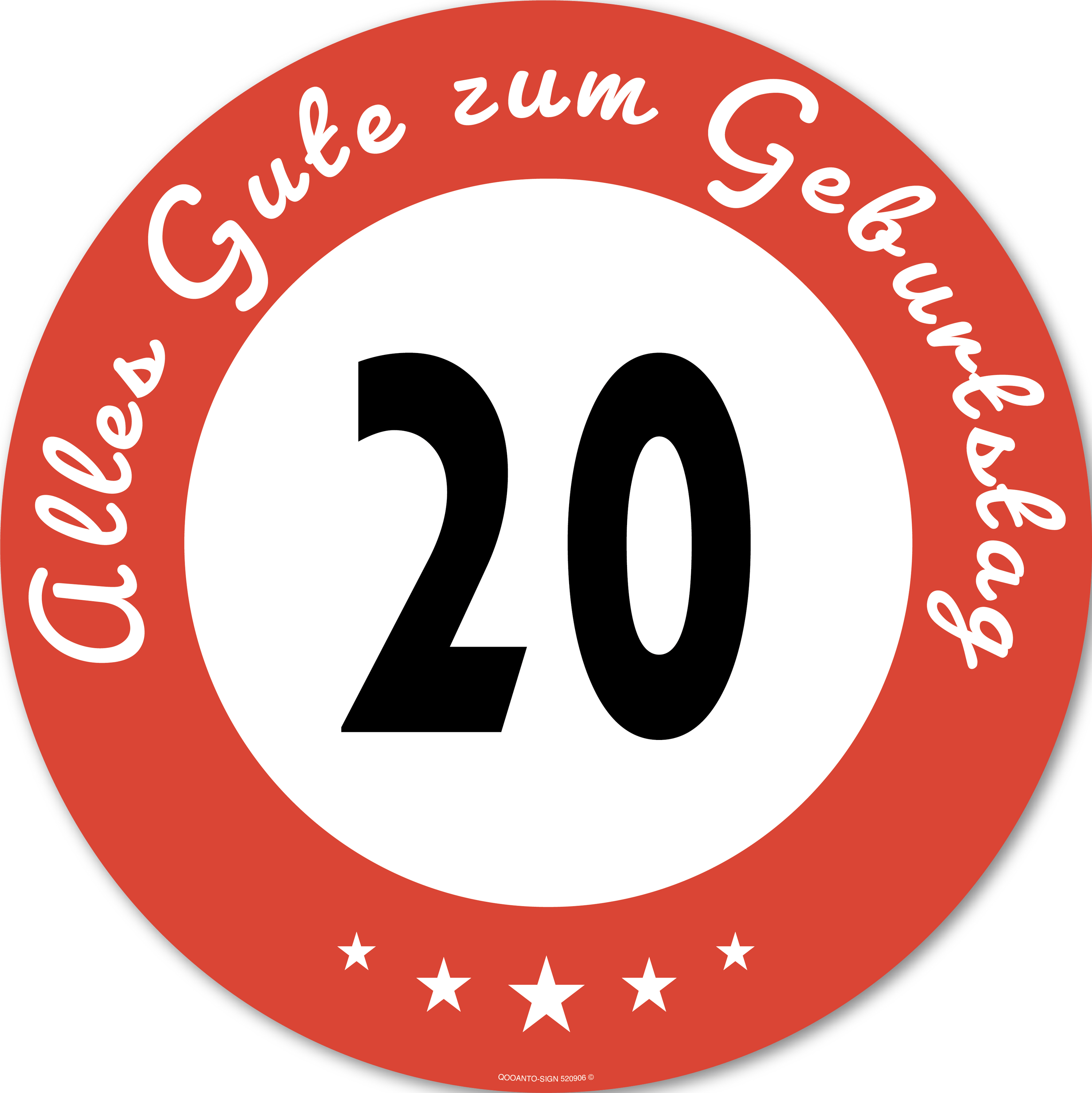 Alles Gute zum Geburtstag 20, Schild