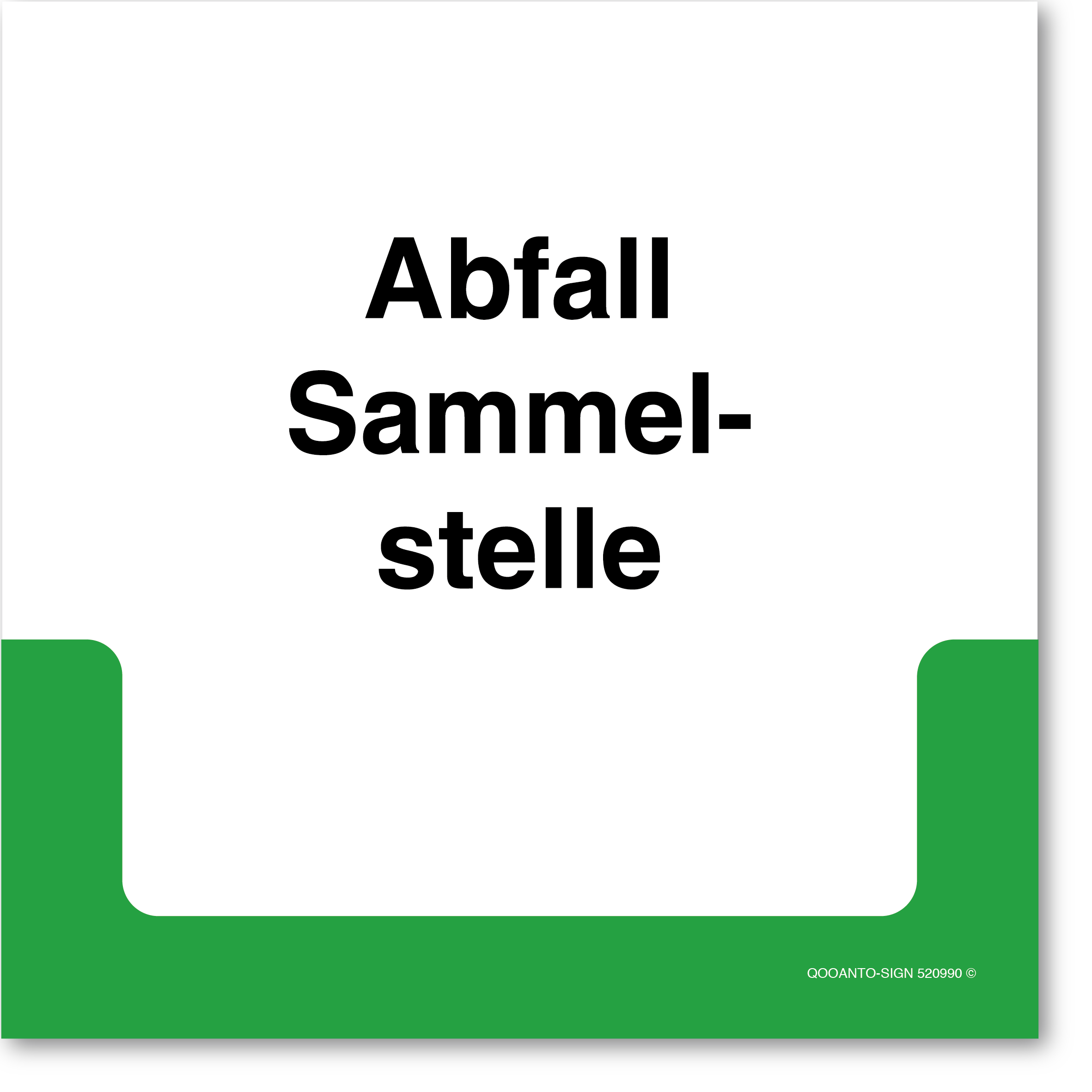 Abfallsammelstelle, Schild oder Aufkleber