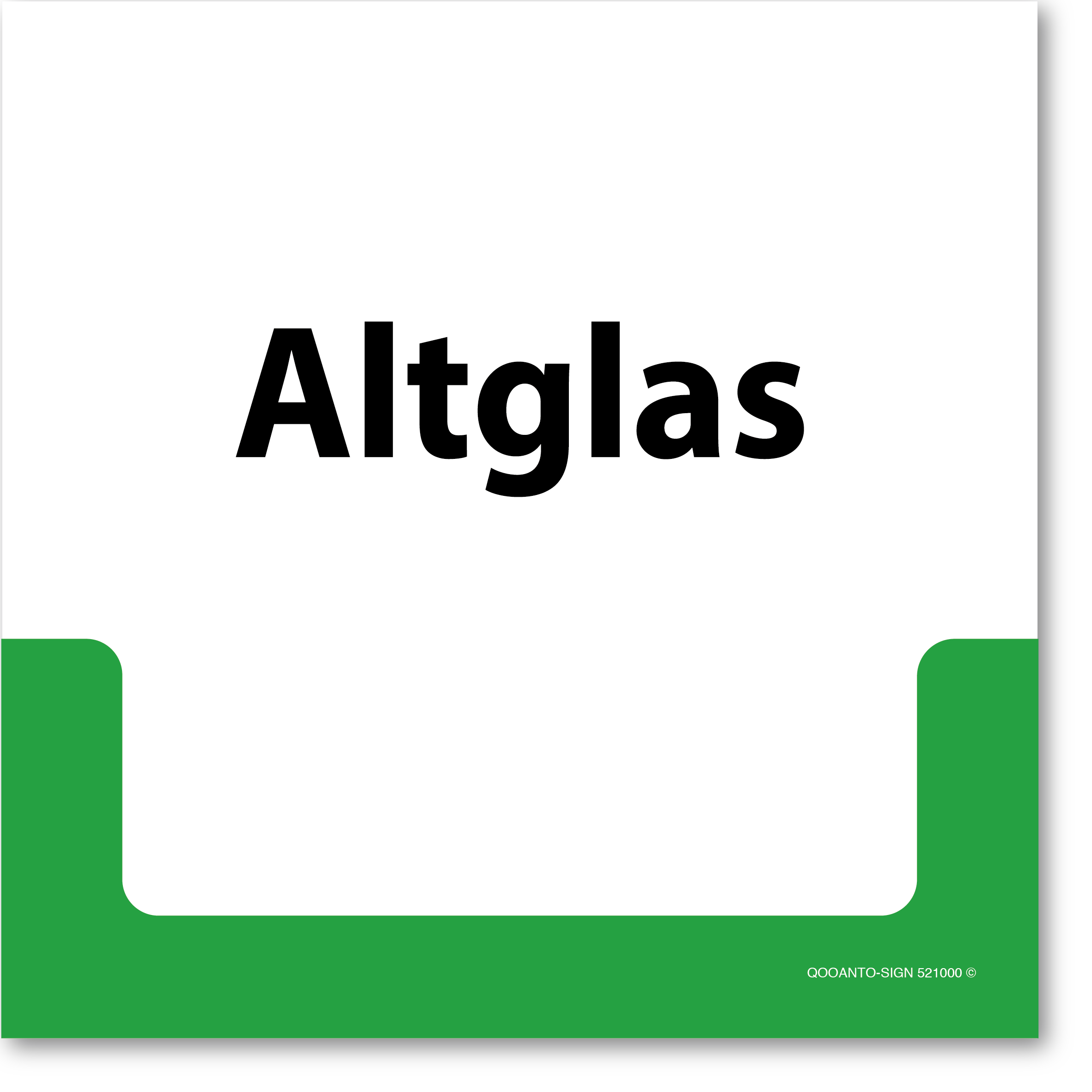 Altglas, Schild oder Aufkleber
