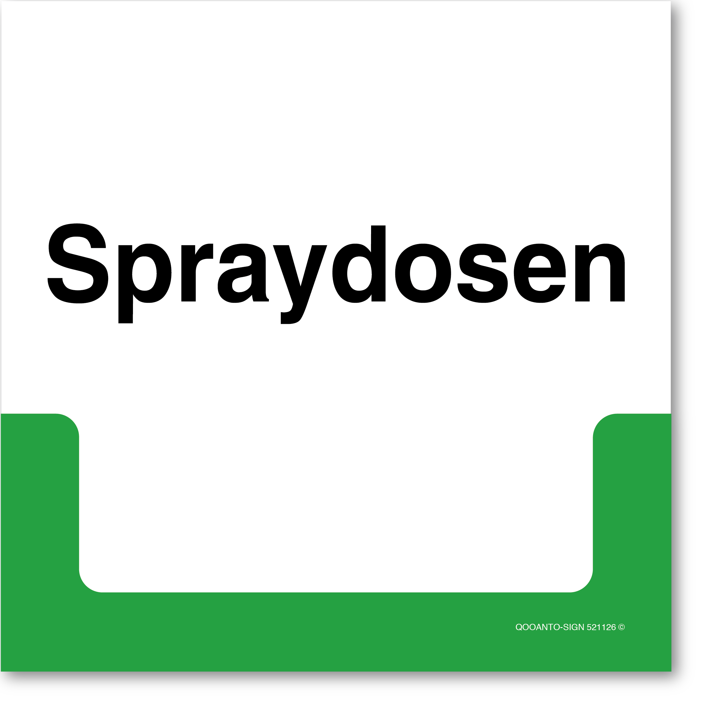 Spraydosen, Schild oder Aufkleber