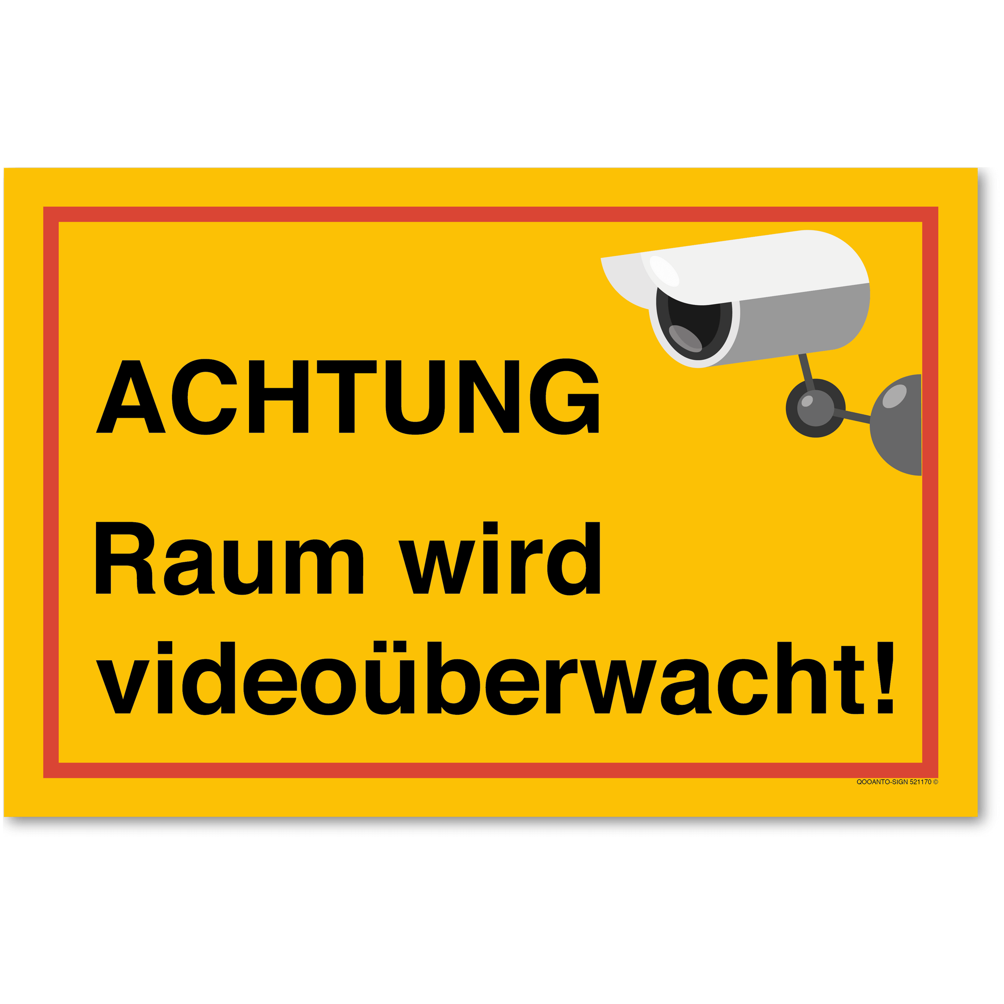 Raum wird videoüberwacht, gelb, Schild