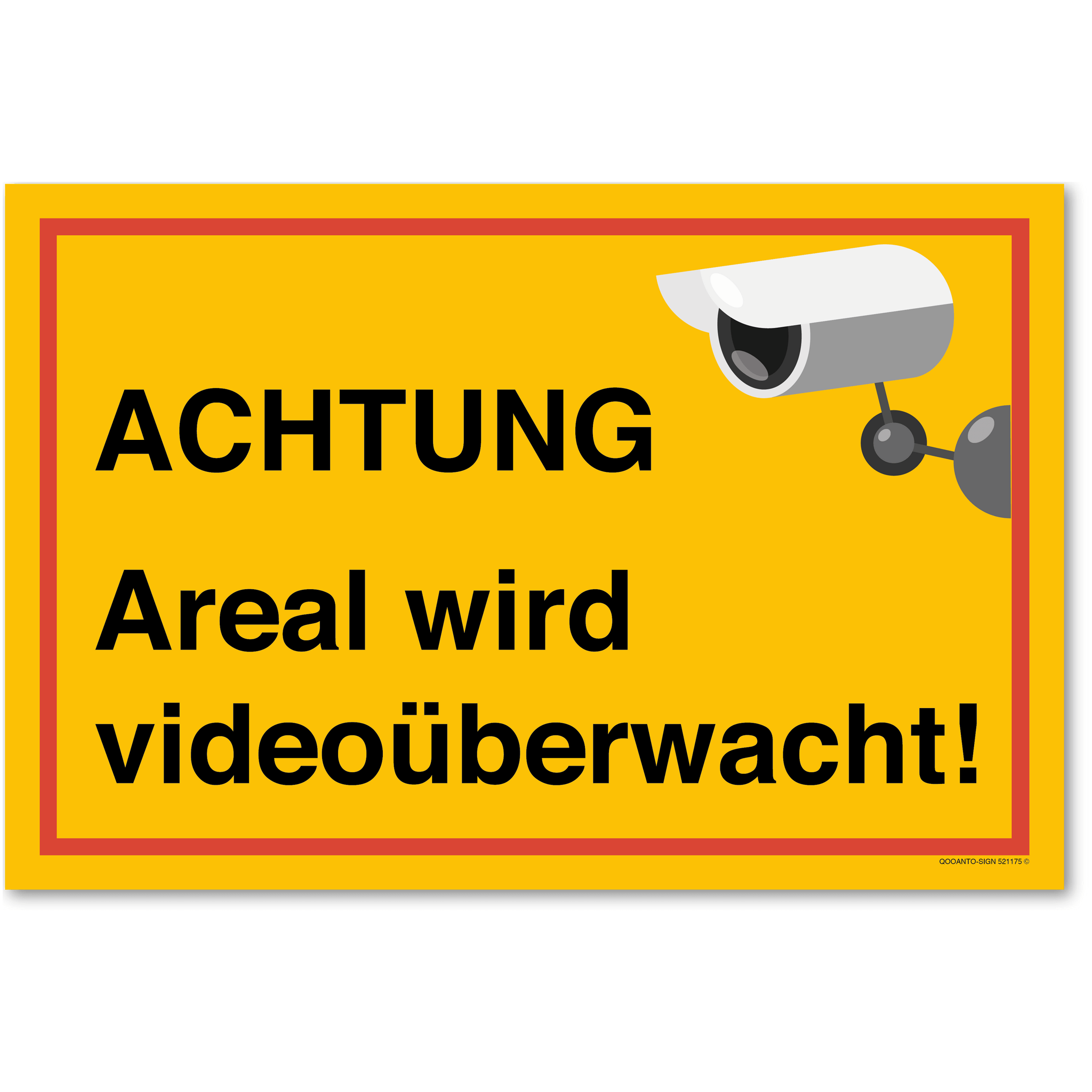 Areal wird videoüberwacht, gelb, Schild oder Aufkleber
