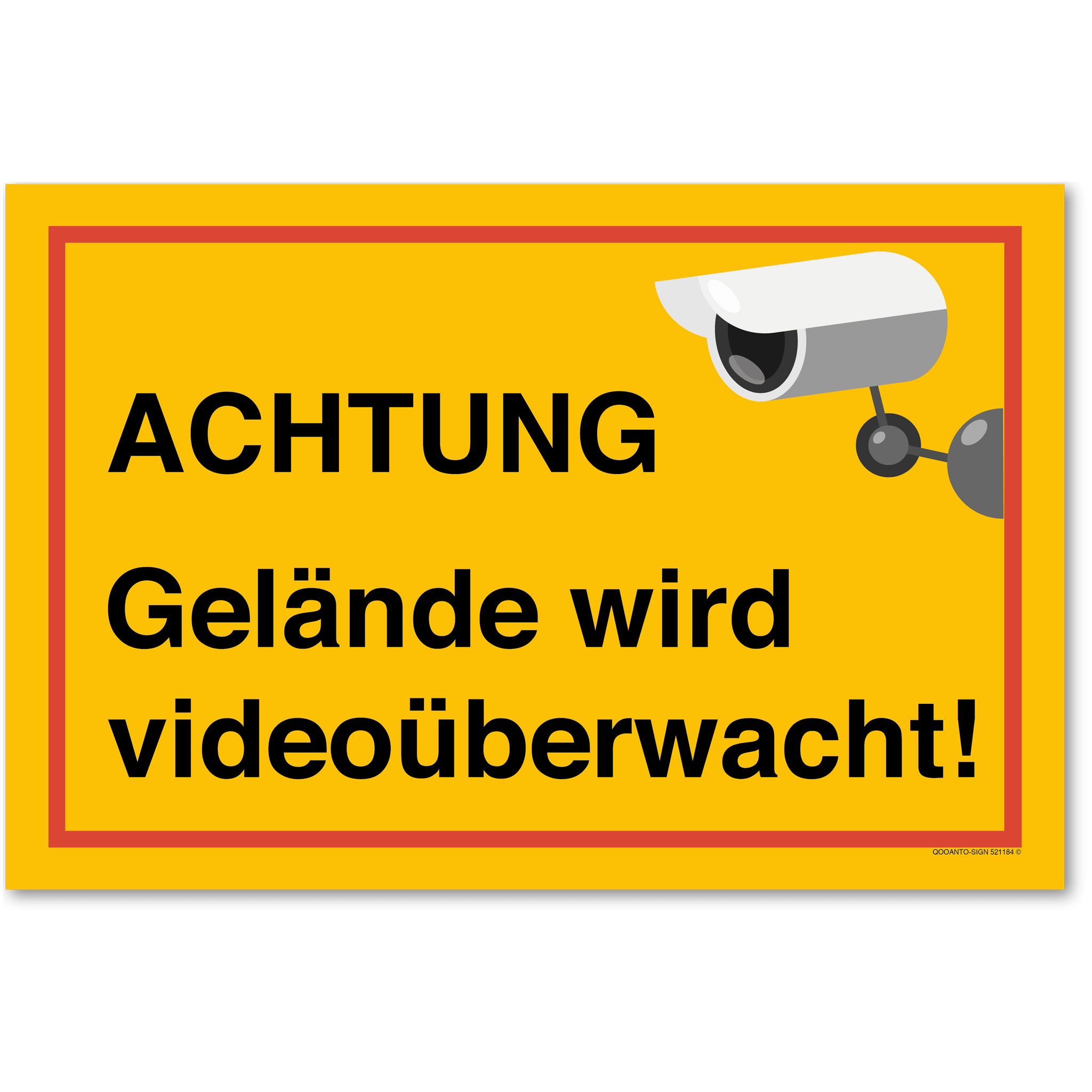 Gelände wird videoüberwacht, gelb, Schild oder Aufkleber