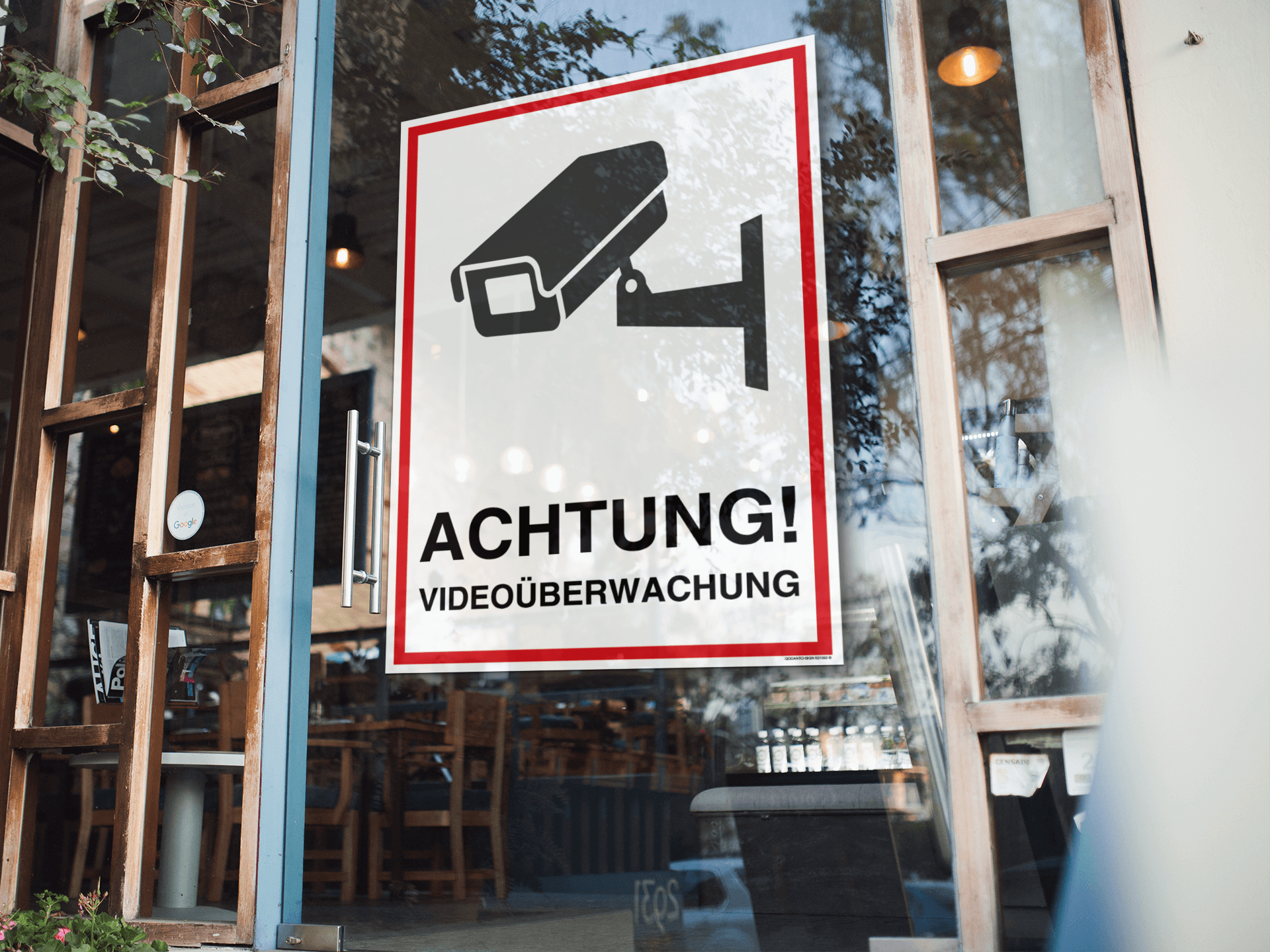 15 Stück Videoüberwachung Aufkleber ACHTUNG Videoüberwachung | UV-Schutz | Klebefolie | 14.8 x 21 cm | Weiss/Rot, Hochformat | Rechteck | Hochformat