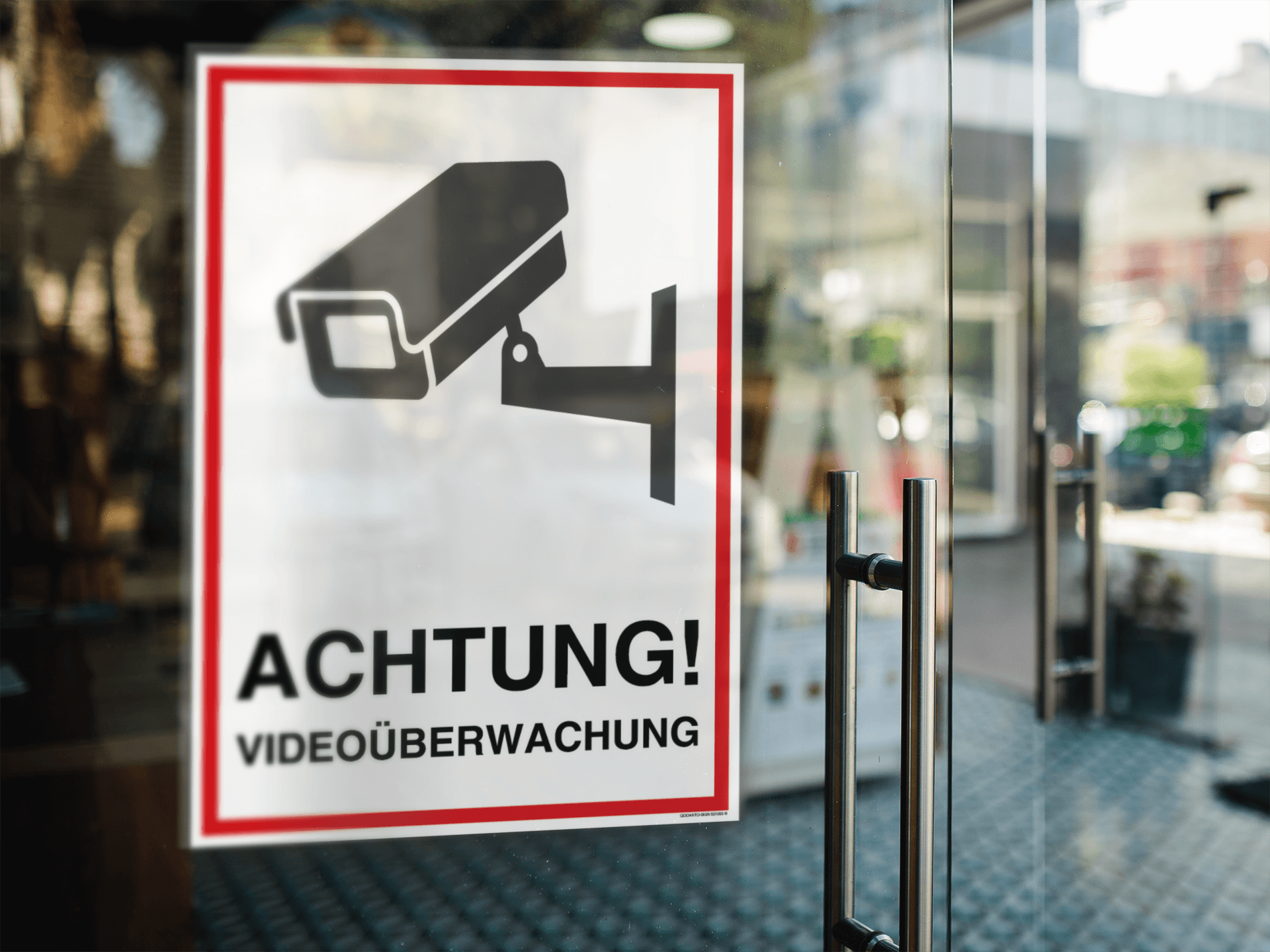 15 Stück Videoüberwachung Aufkleber ACHTUNG Videoüberwachung | UV-Schutz | Klebefolie | 14.8 x 21 cm | Weiss/Rot, Hochformat | Rechteck | Hochformat