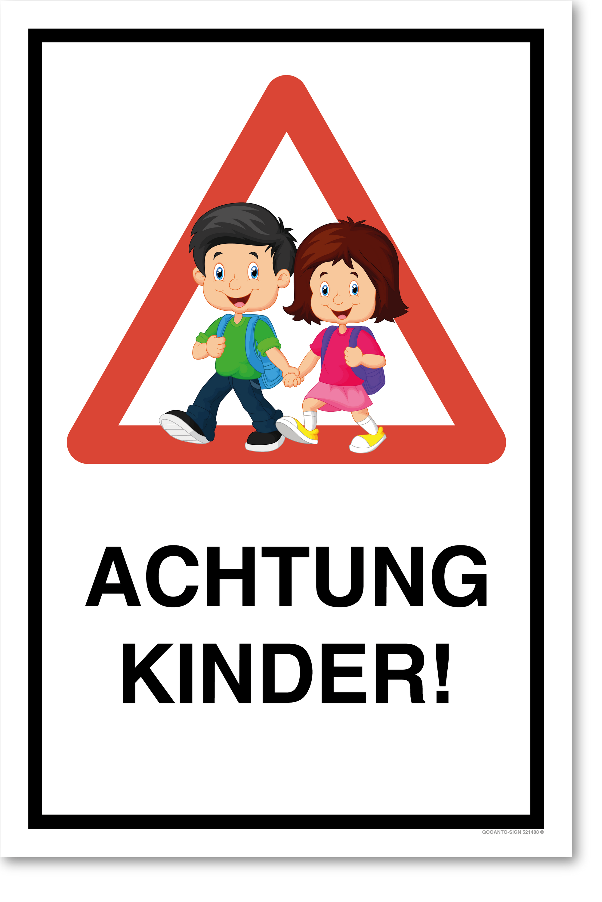Achtung Kinder, Achtung Kinder Schild, aus Alu-Verbund, mit UV-Schutz