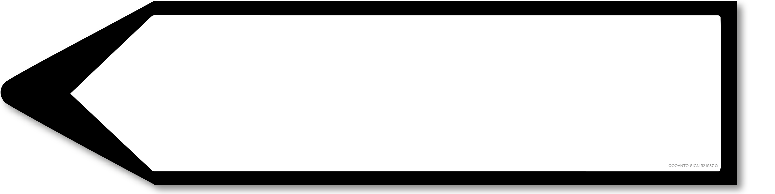 Linksweisend, Blanko, Wegweiser Schild, aus Alu-Verbund, mit UV-Schutz