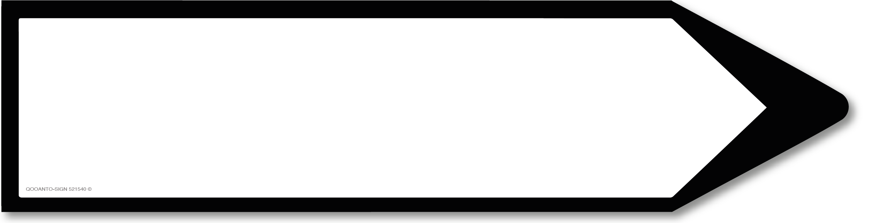 Rechtsweisend, Blanko, Wegweiser Schild, aus Alu-Verbund, mit UV-Schutz