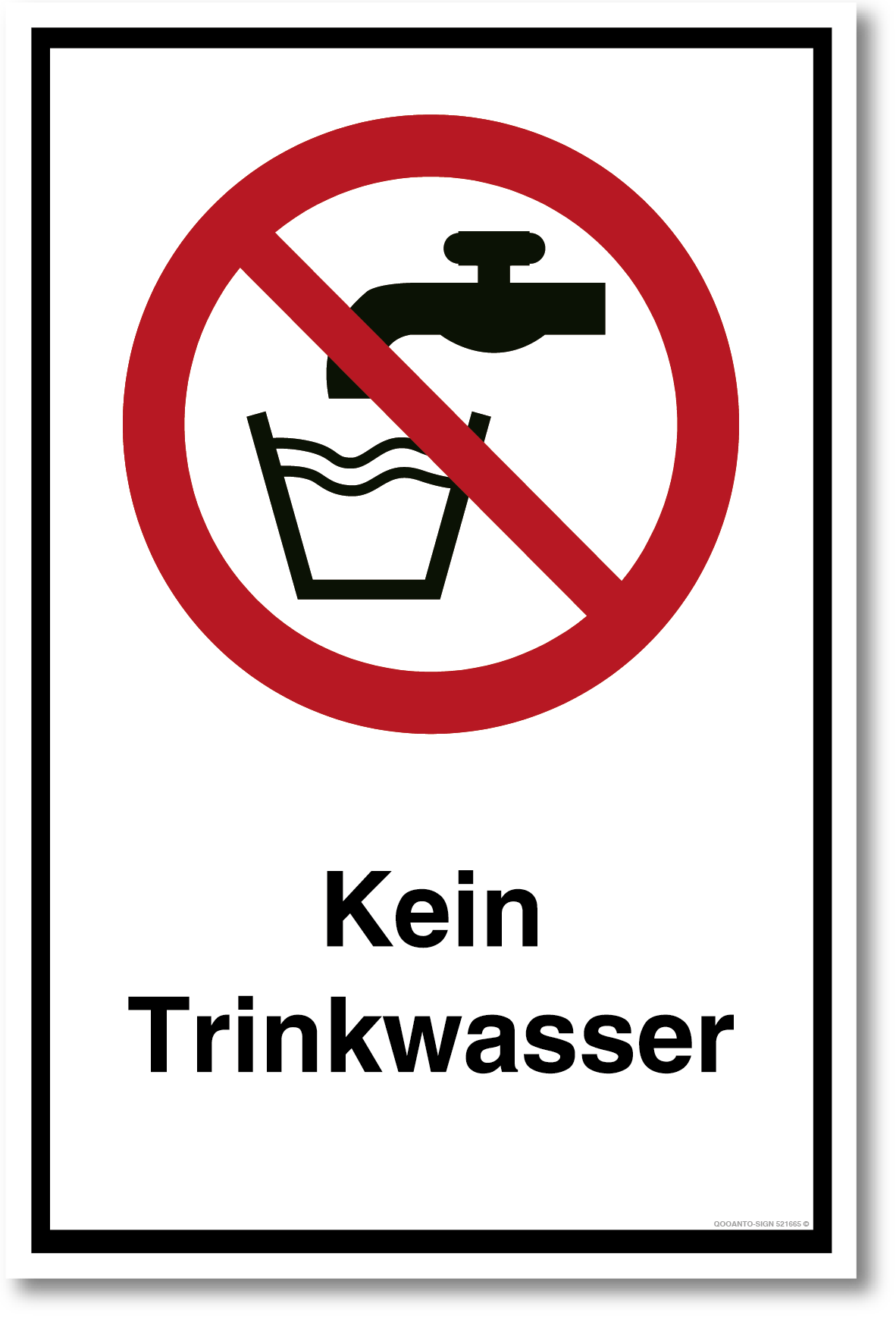 Kein Trinkwasser, Verbotsschild, Aufkleber, aus Alu-Verbund oder Selbstklebefolie, mit UV-Schutz