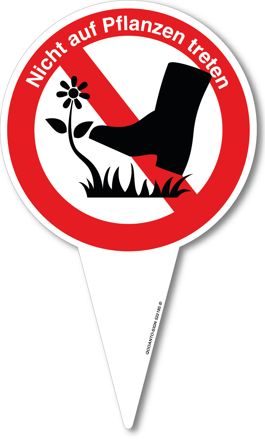 Nicht auf Pflanzen treten Schild, aus Alu-Verbund, mit UV-Schutz