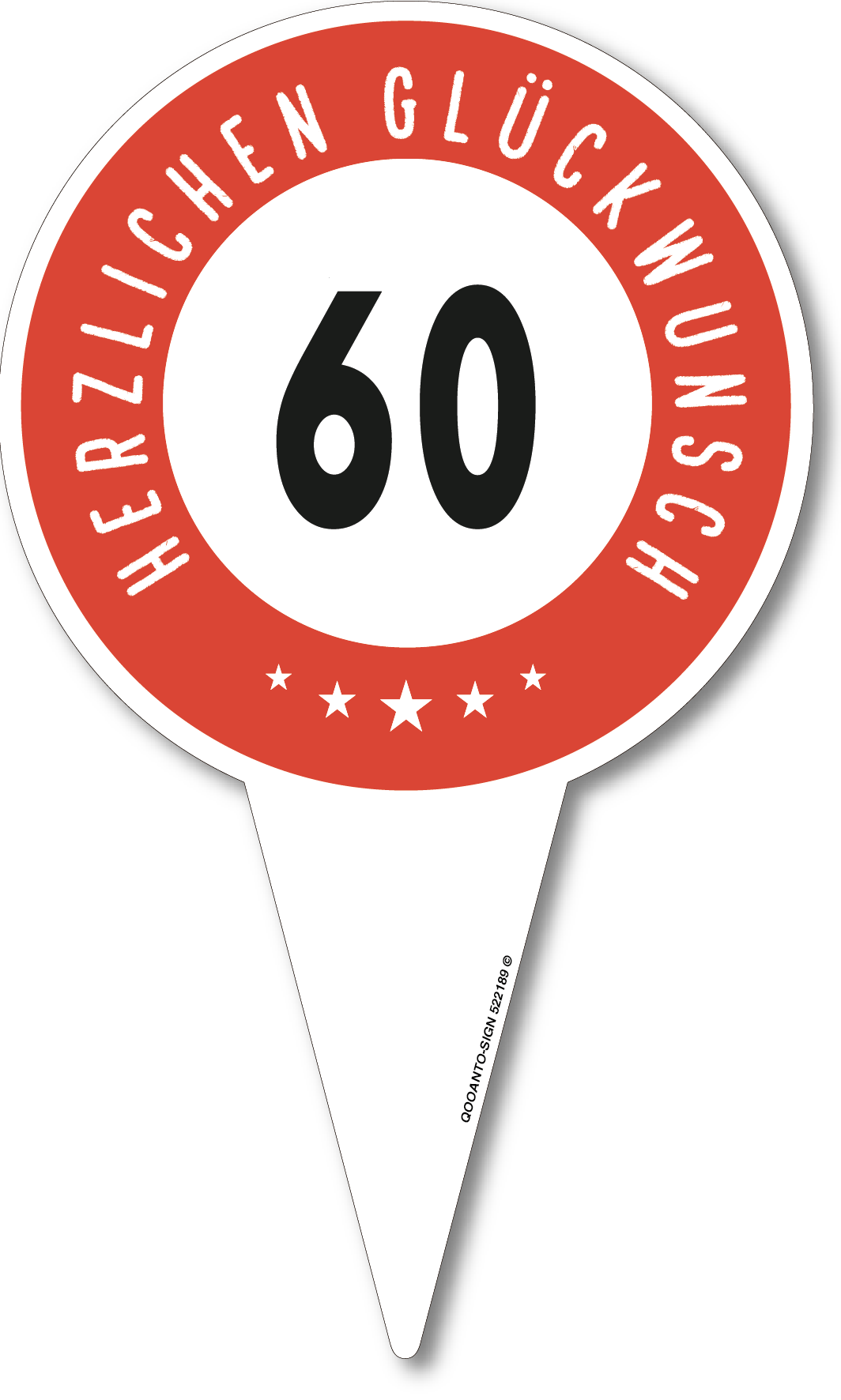 Geburtstagsschild 60, aus Alu-Verbund, mit UV-Schutz