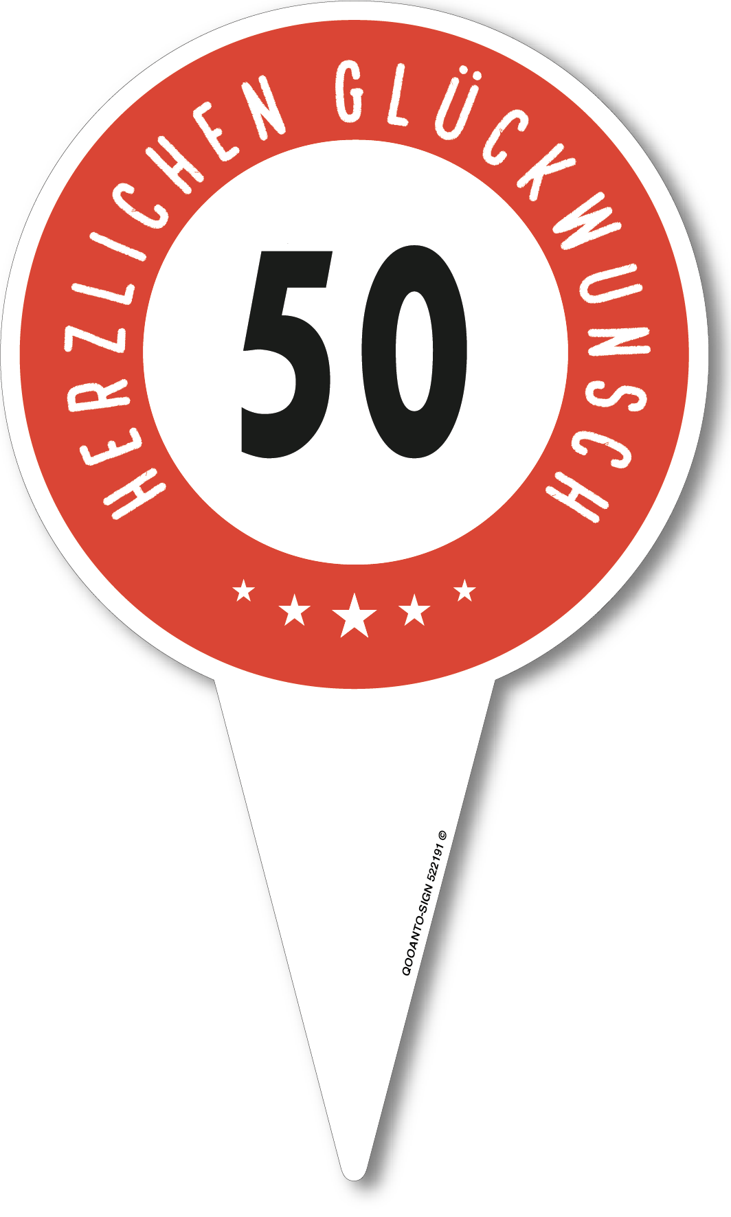Geburtstagsschild 50, aus Alu-Verbund, mit UV-Schutz