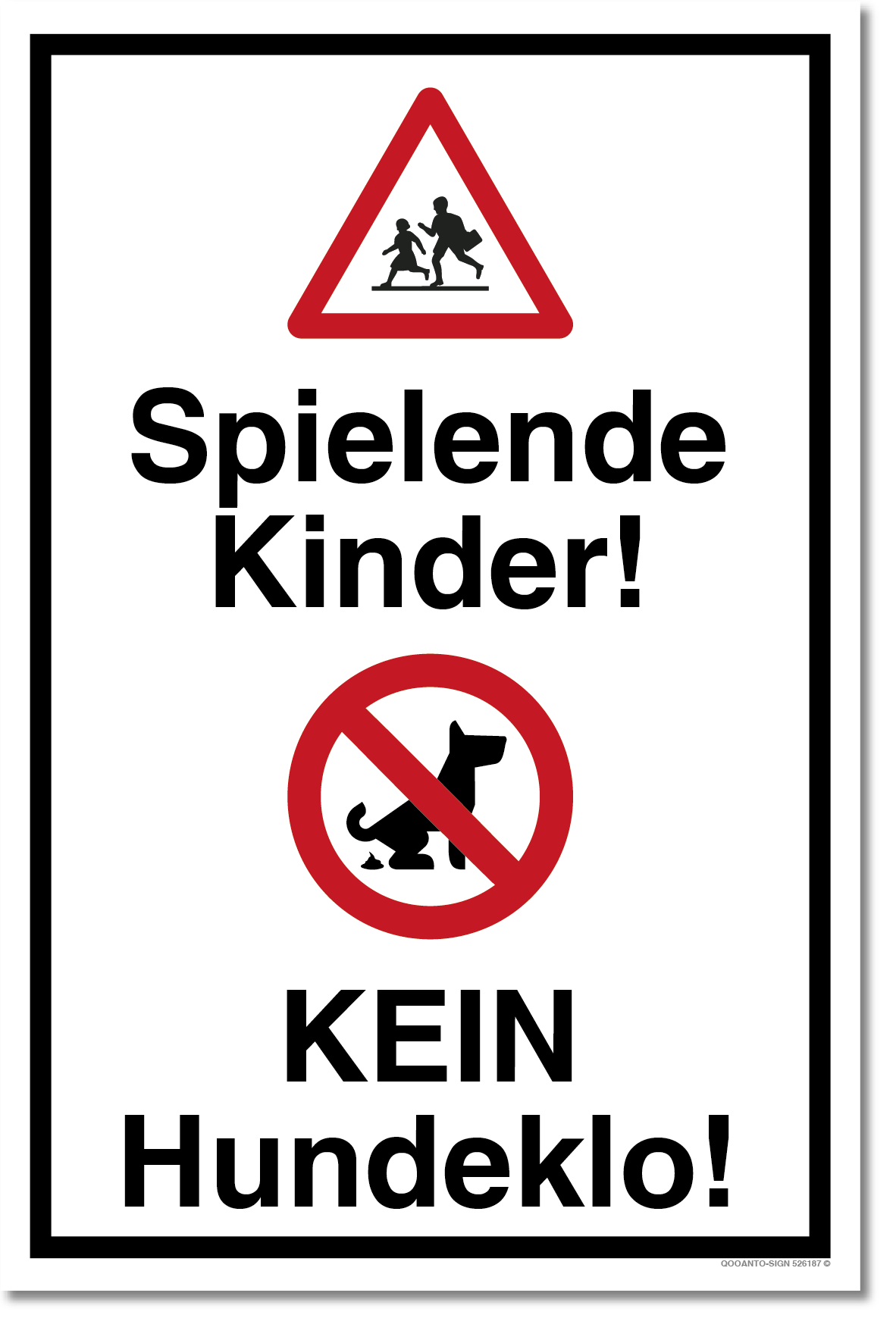 Kein Hundeklo Schild aus Alu-Verbund mit UV-Schutz