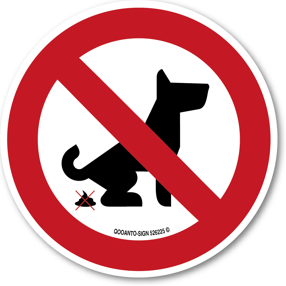 Keine Hundetoilette Kein Hundeklo Schild oder Aufkleber | Alu-Verbund oder Selbstklebefolie | Weiss | Rund