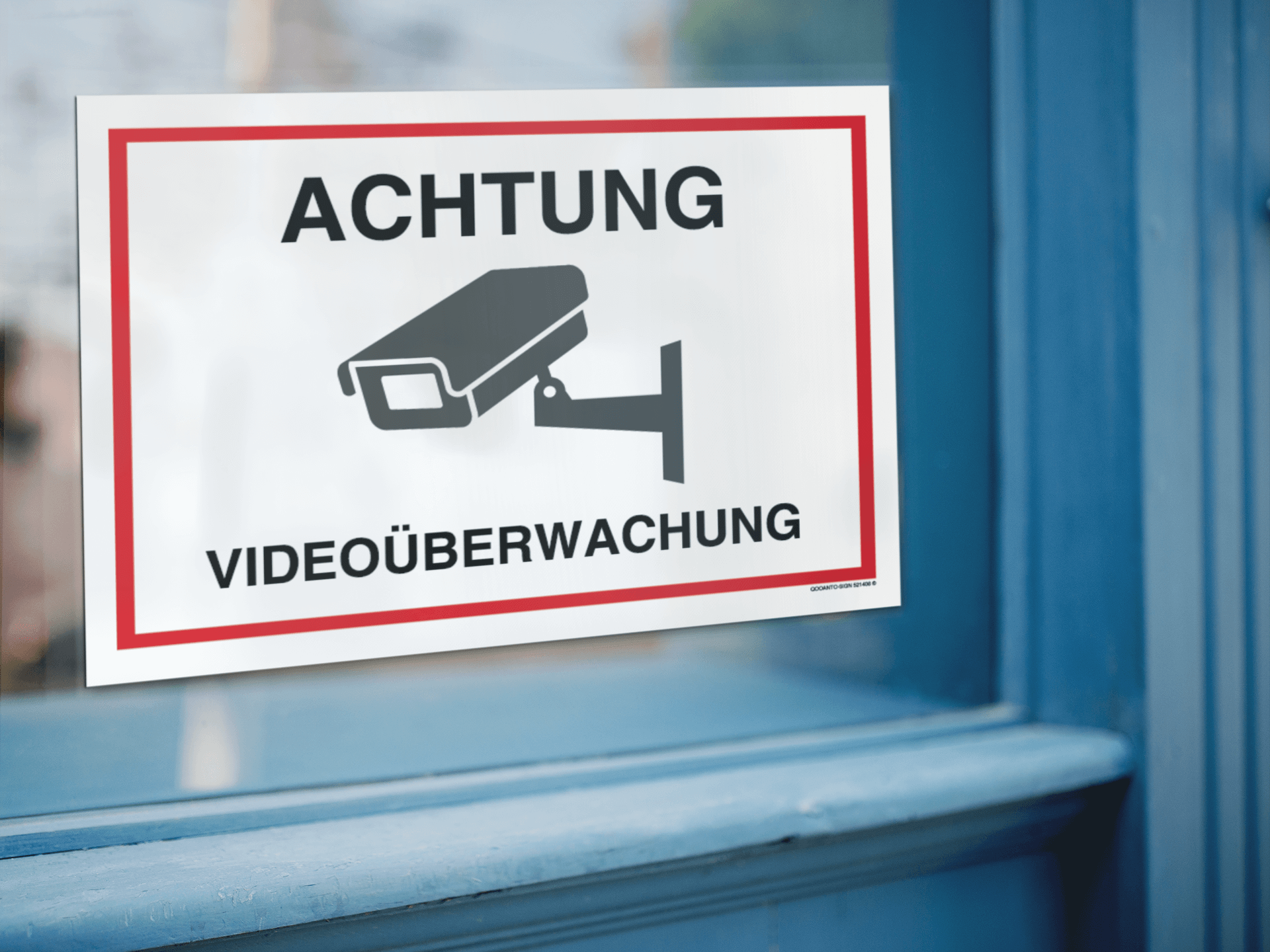 25 Stück Videoüberwachung Aufkleber ACHTUNG VIDEOÜBERWACHUNG | UV-Schutz | Klebefolie | 14.8 x 10.5 cm | Weiss/Rot | Rechteck | Querformat
