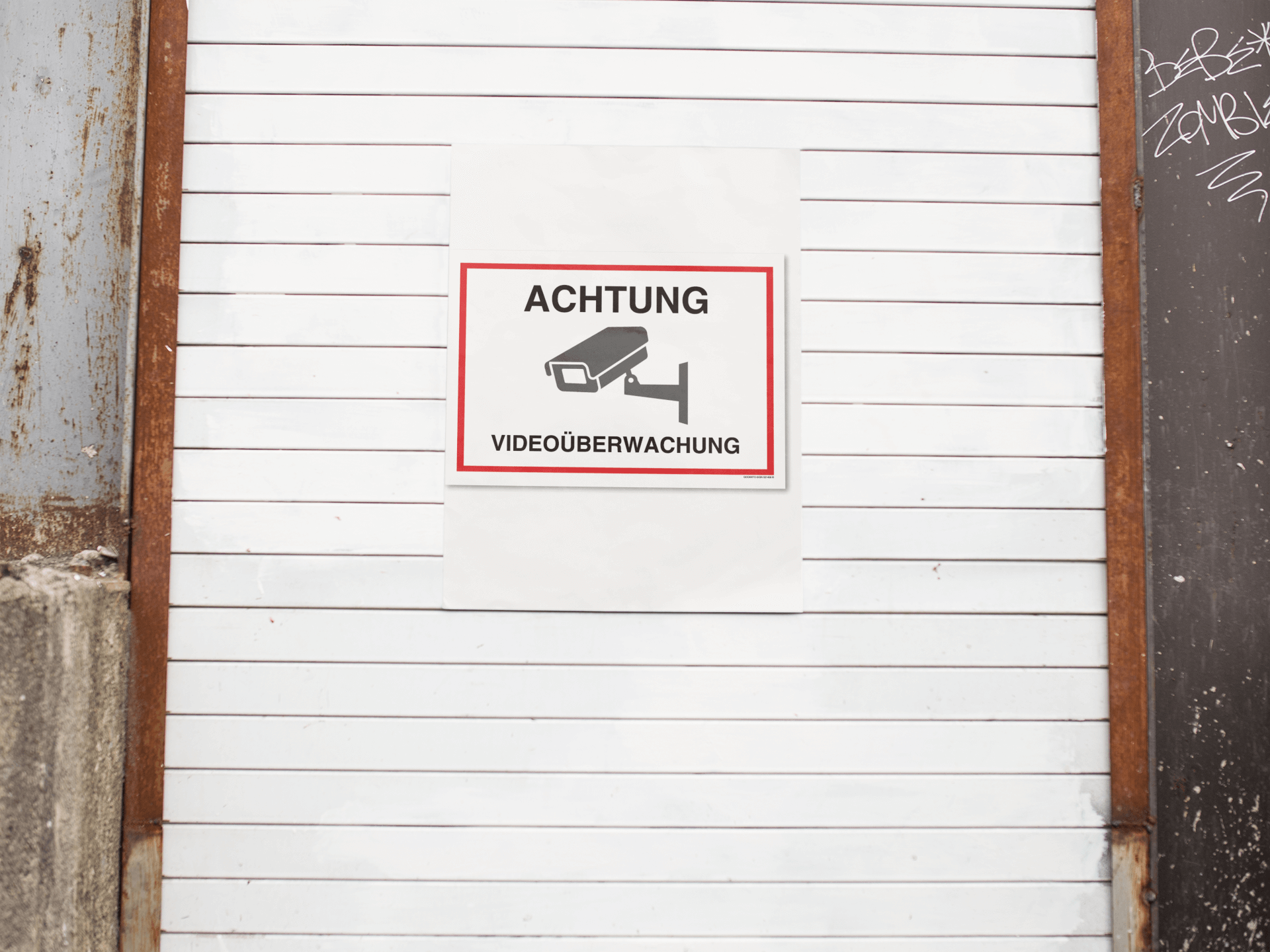 25 Stück Videoüberwachung Aufkleber ACHTUNG VIDEOÜBERWACHUNG | UV-Schutz | Klebefolie | 14.8 x 10.5 cm | Weiss/Rot | Rechteck | Querformat