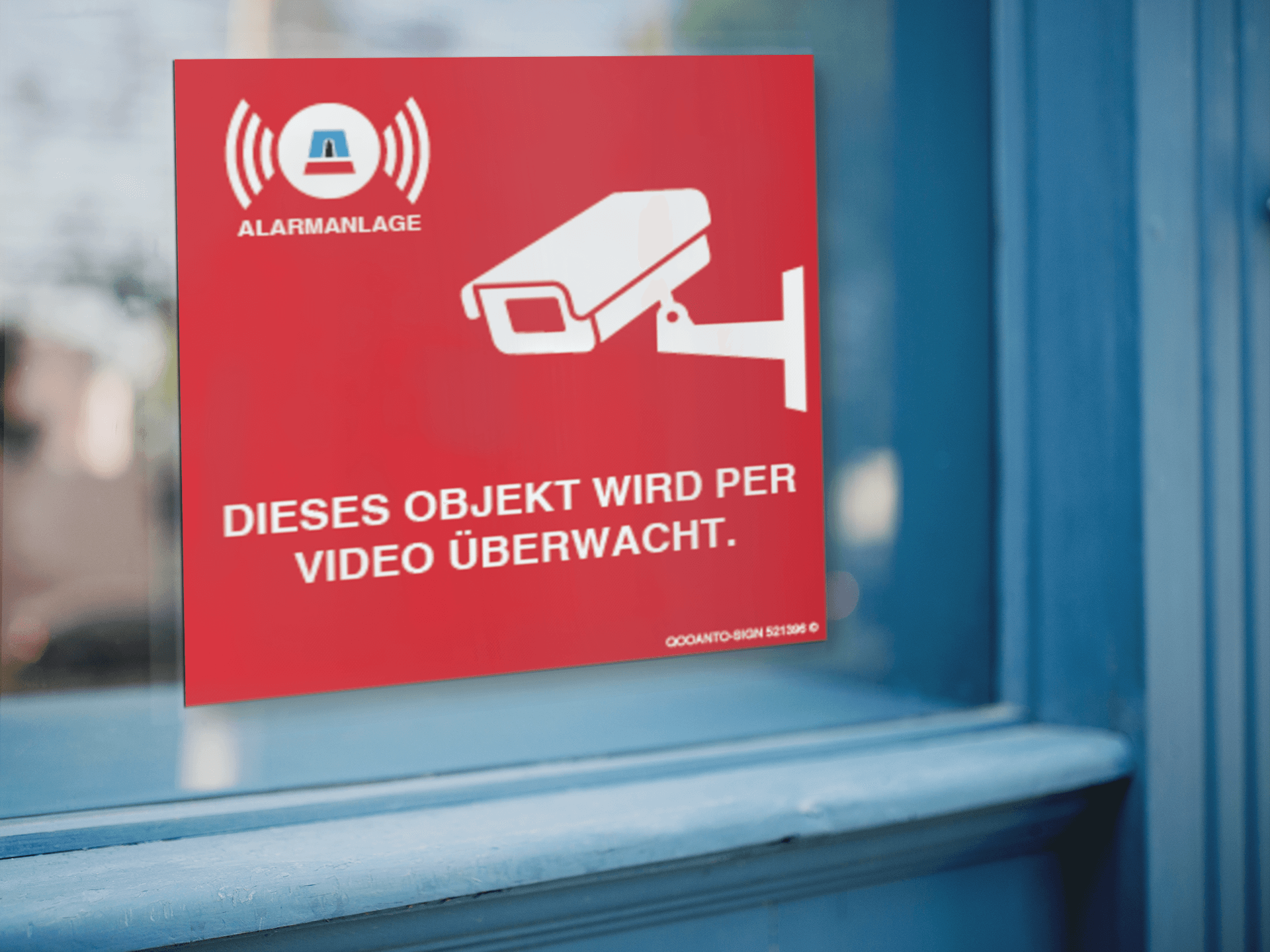Video Überwachungsschild mockup