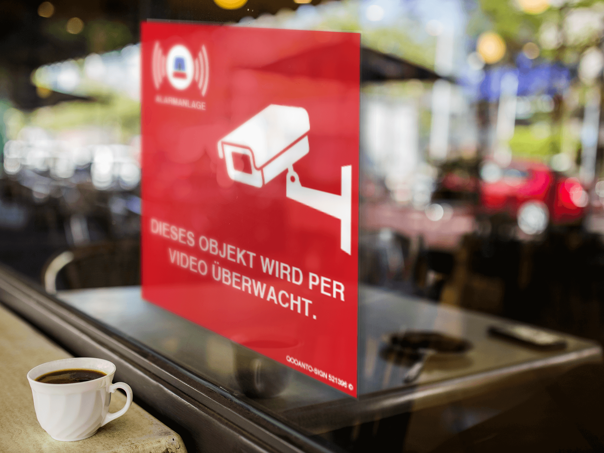 Video Überwachungsschild mockup