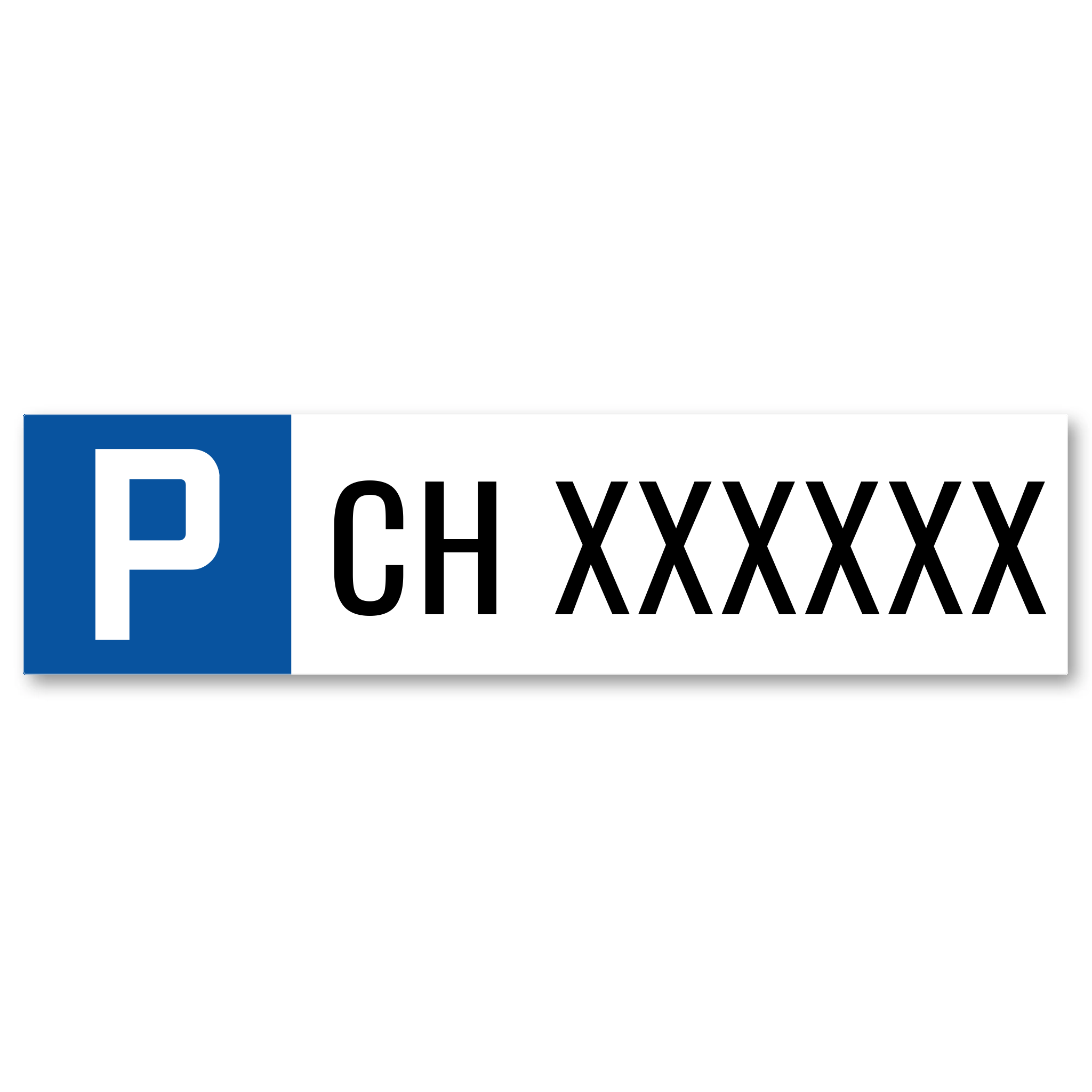 AUTONUMMER Parkplatzschild | Alu-Verbund | Blau/Weiss | Verlängert