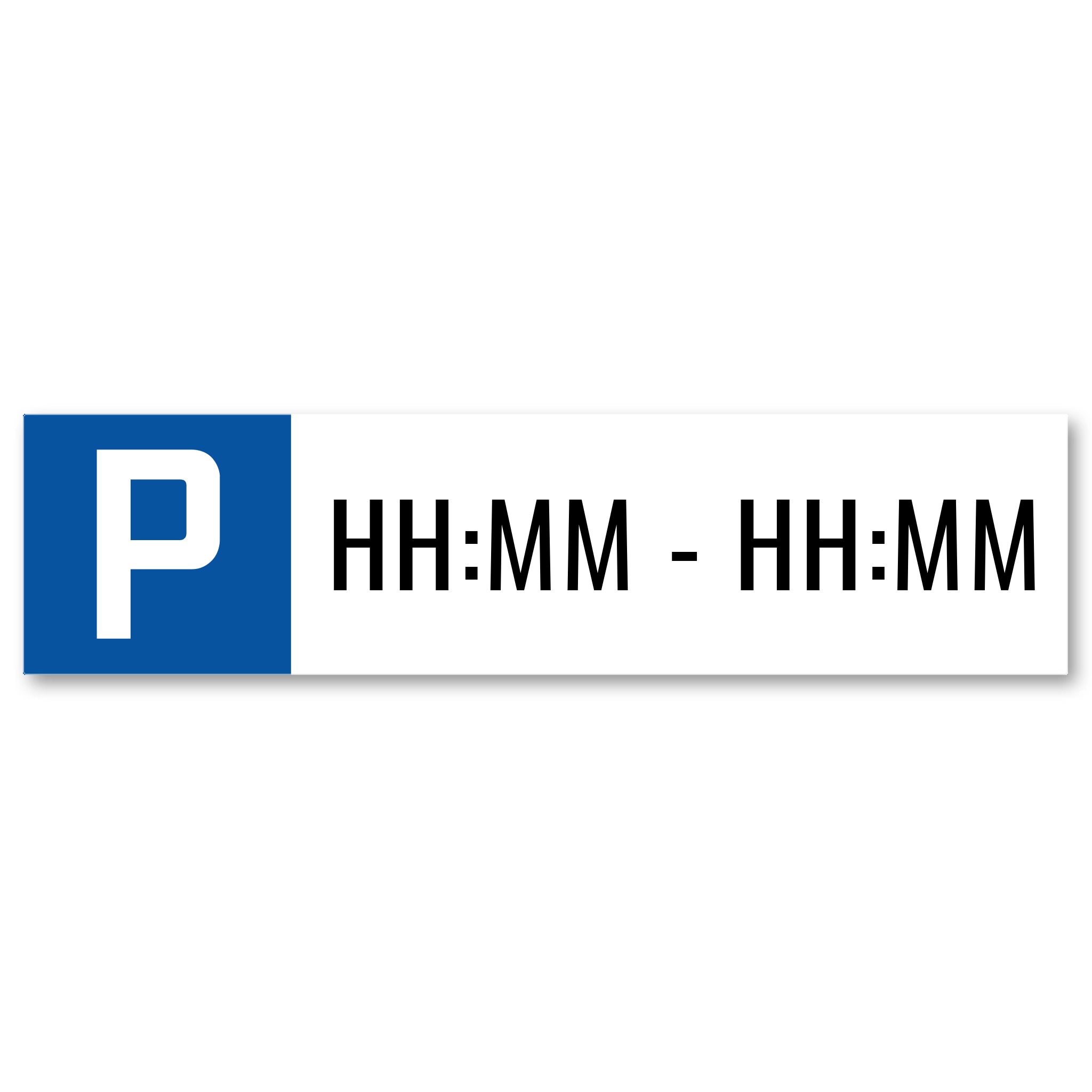 ZEITFENSTER Parkplatzschild | Alu-Verbund | Blau/Weiss | Verlängert