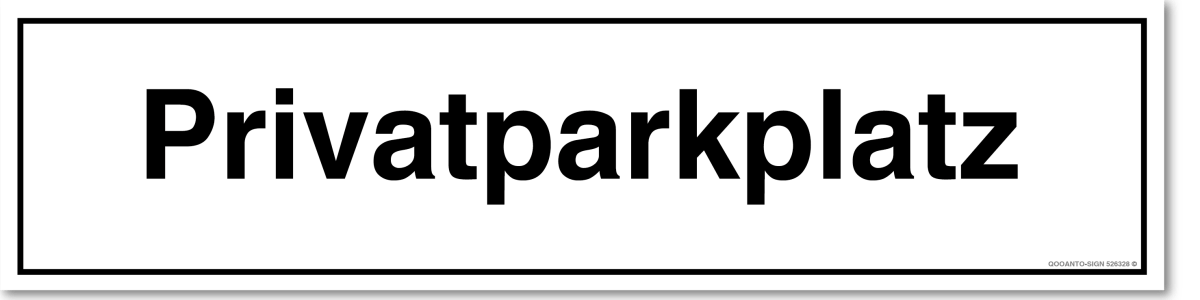 Privatparkplatz Parkplatzschild | Alu-Verbund | UV-Schutz | Weiss | Verlängert - QOOANTO-SIGN