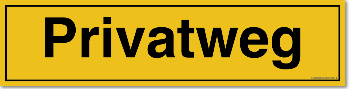 Privatweg Schild | Alu-Verbund | UV-Schutz | Gelb | Verlängert | Querformat - QOOANTO-SIGN