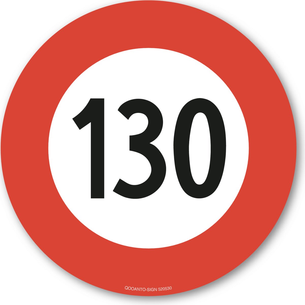 130 Höchstgeschwindigkeit Verkehrsschild oder Aufkleber aus Alu-Verbund oder Selbstklebefolie mit UV-Schutz - QOOANTO-SIGN