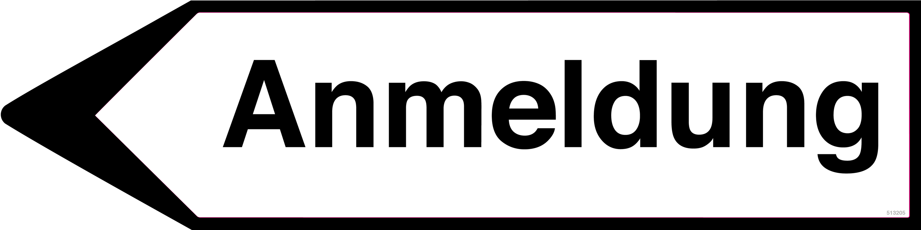 Linksweisend Anmeldung, Schild