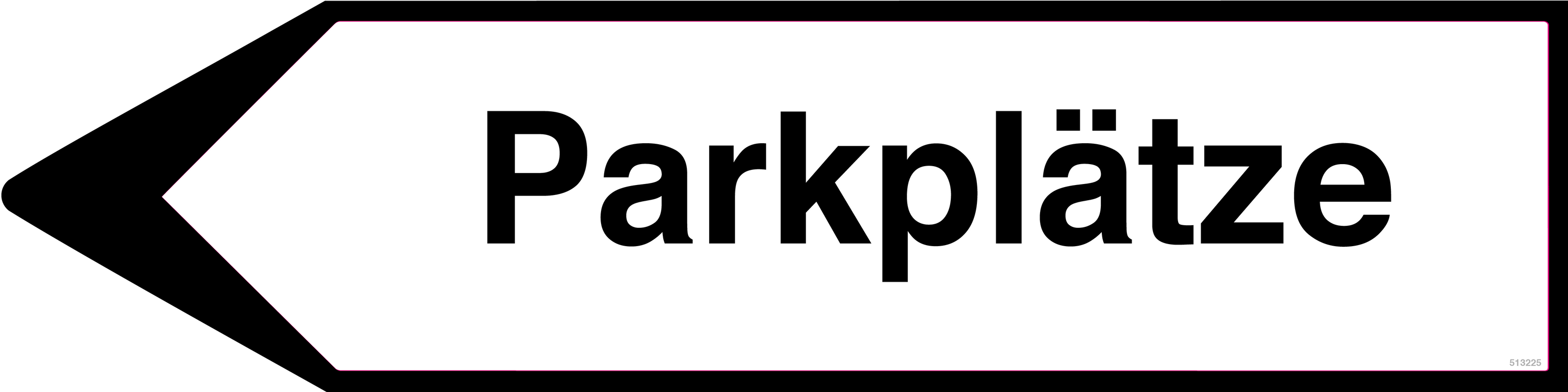 Linksweisend Parkplätze, Schild