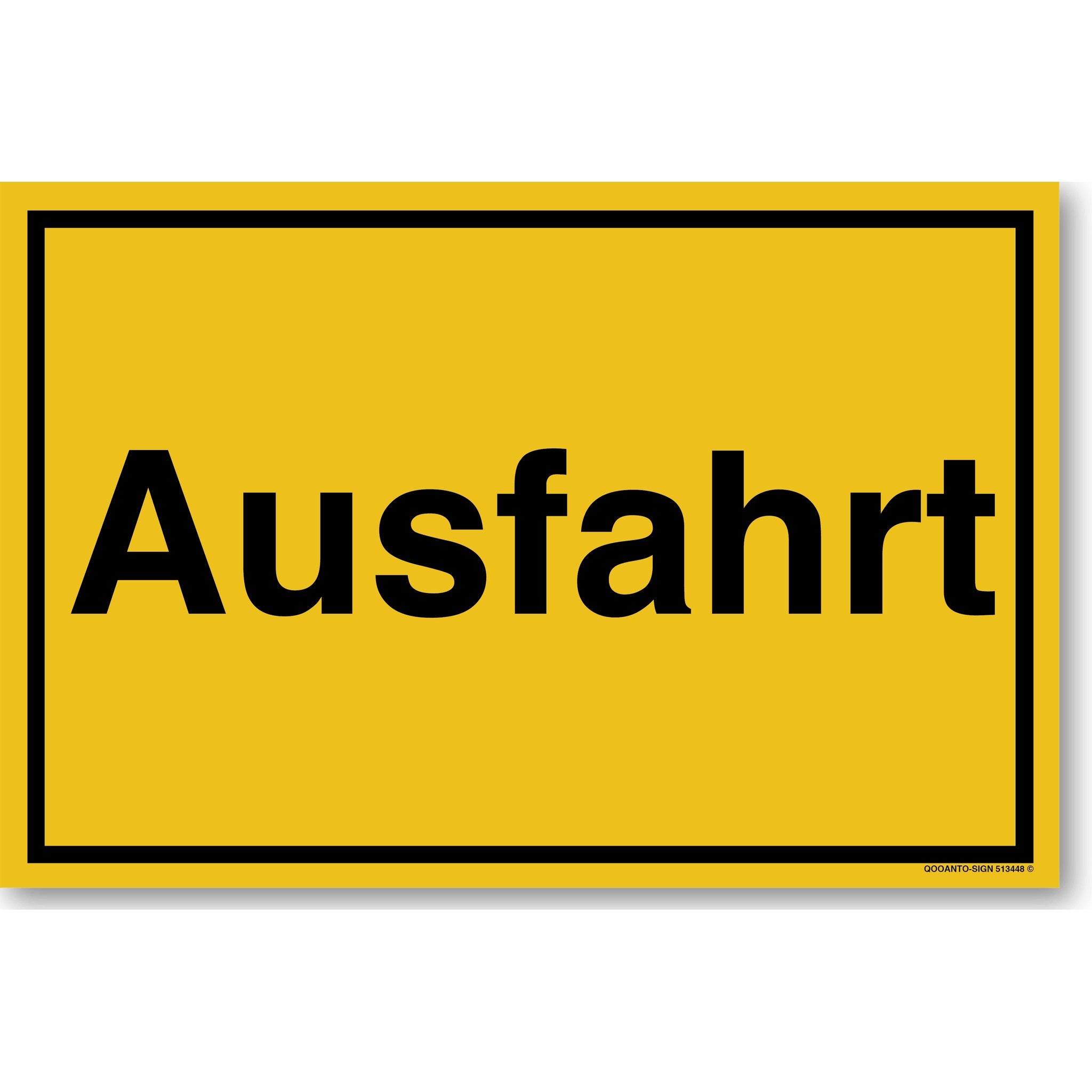 Ausfahrt, gelb, Schild