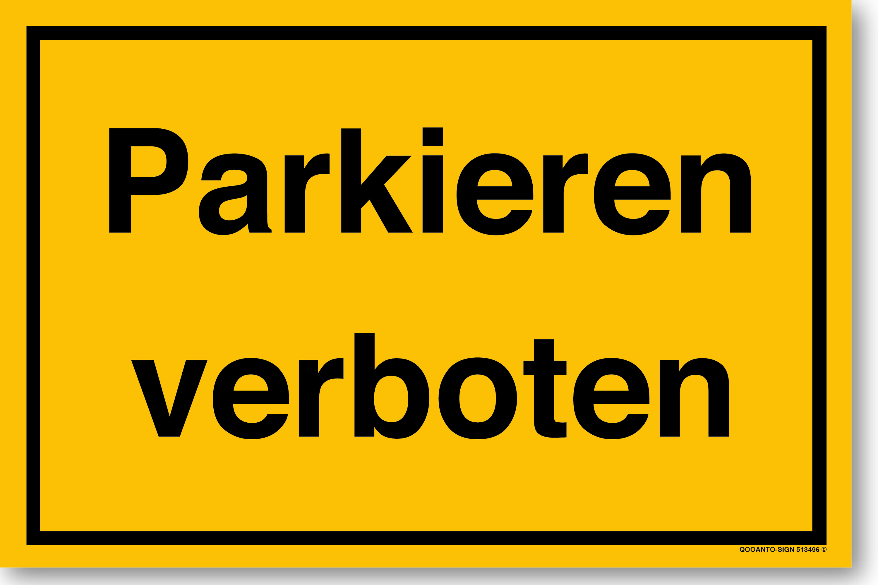 Parkieren verboten, gelb, Schild