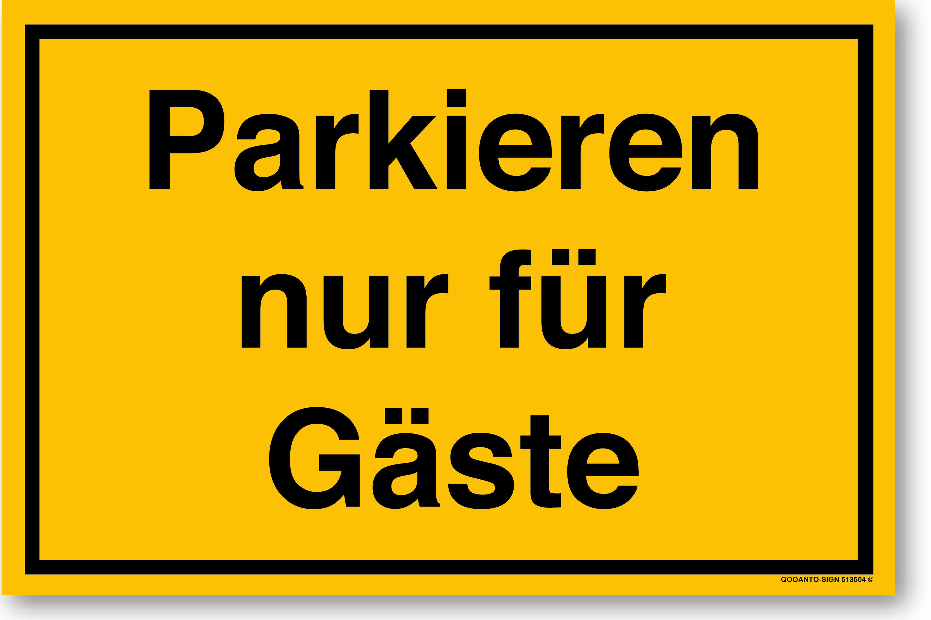 Parkieren nur für Gäste, gelb, Schild