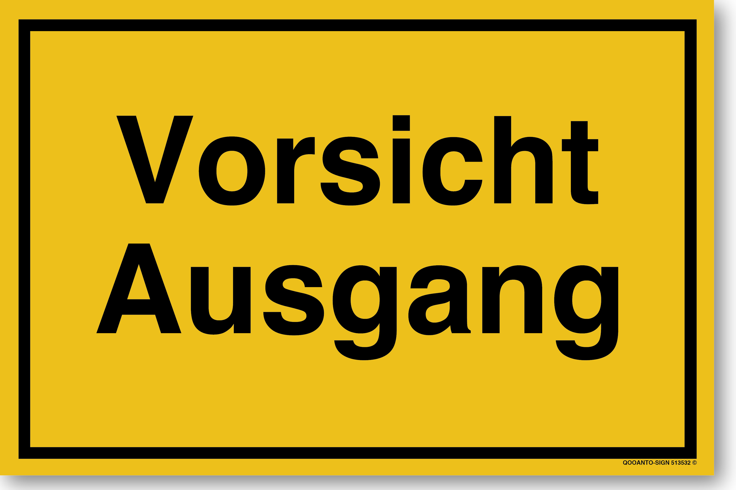 Vorsicht Ausgang, gelb, Schild
