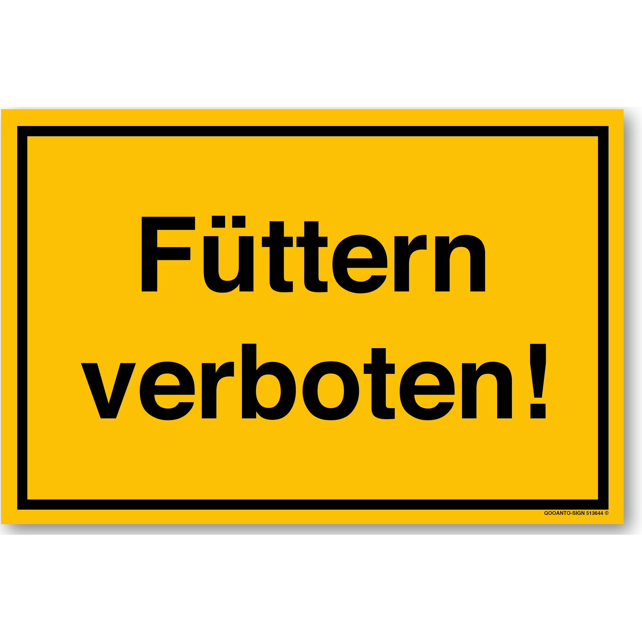 Füttern verboten!, gelb, Schild oder Aufkleber
