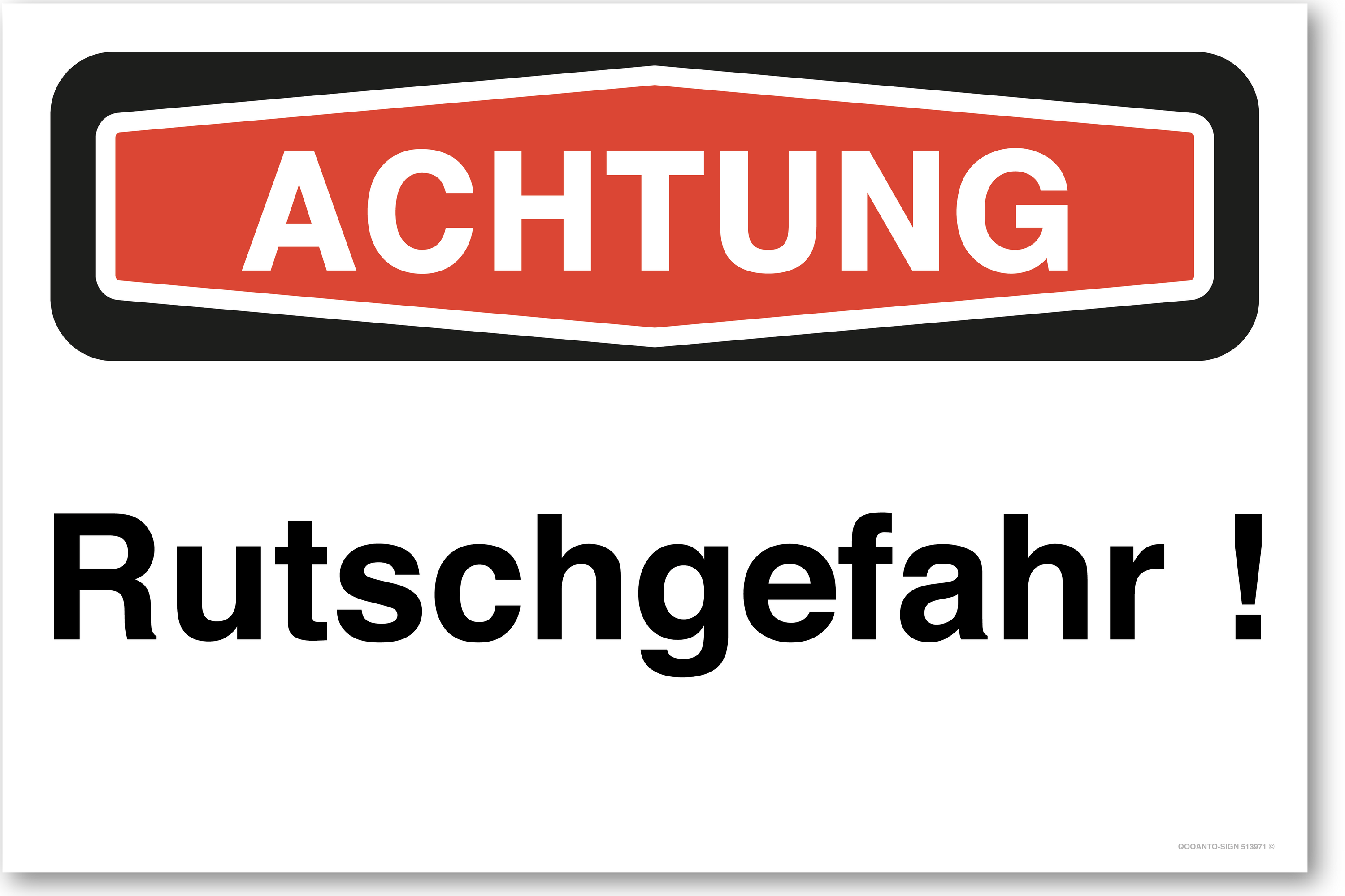 Achtung Rutschgefahr !, weiss, Schild
