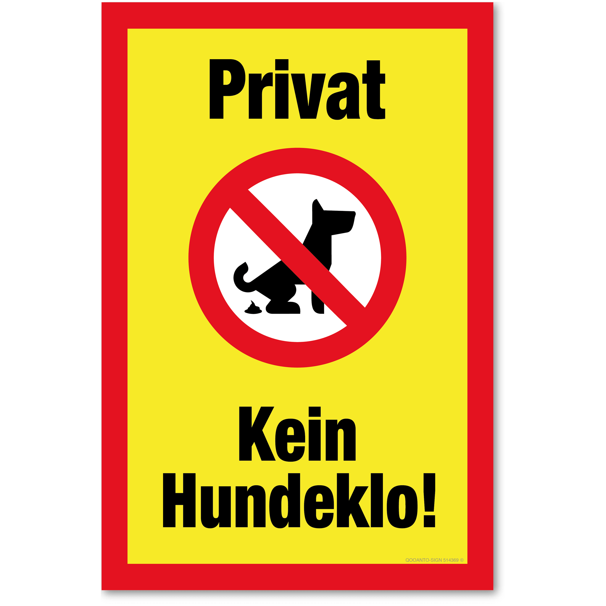 Privat - Kein Hundeklo, gelb, Schild oder Aufkleber