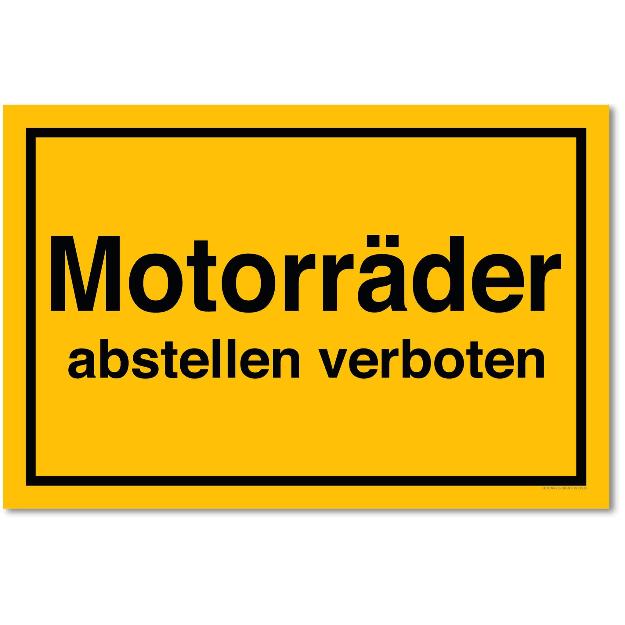 Motorräder abstellen verboten, gelb, Schild