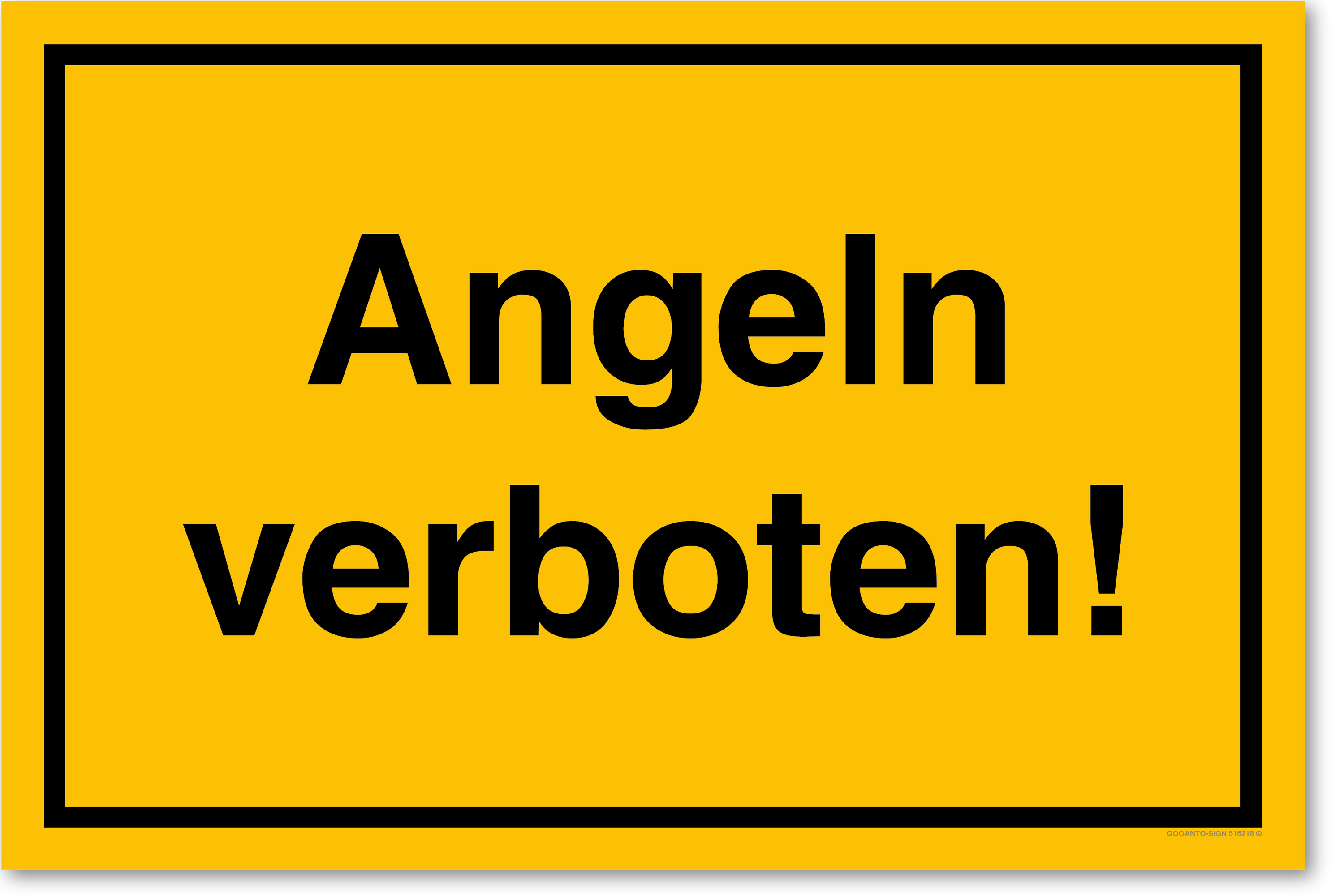 Angeln verboten!, gelb, Schild