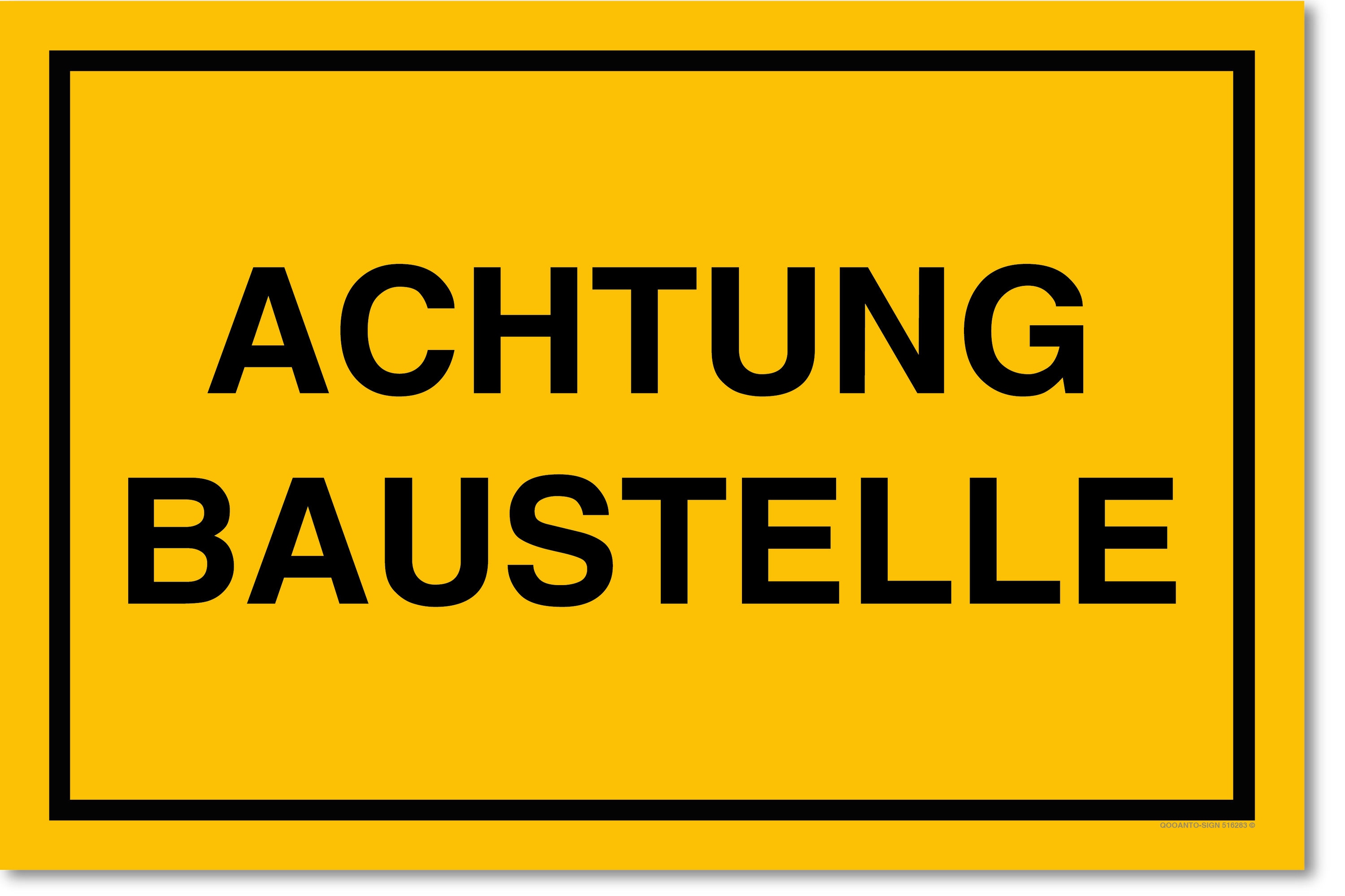 ACHTUNG BAUSTELLE, gelb, Schild