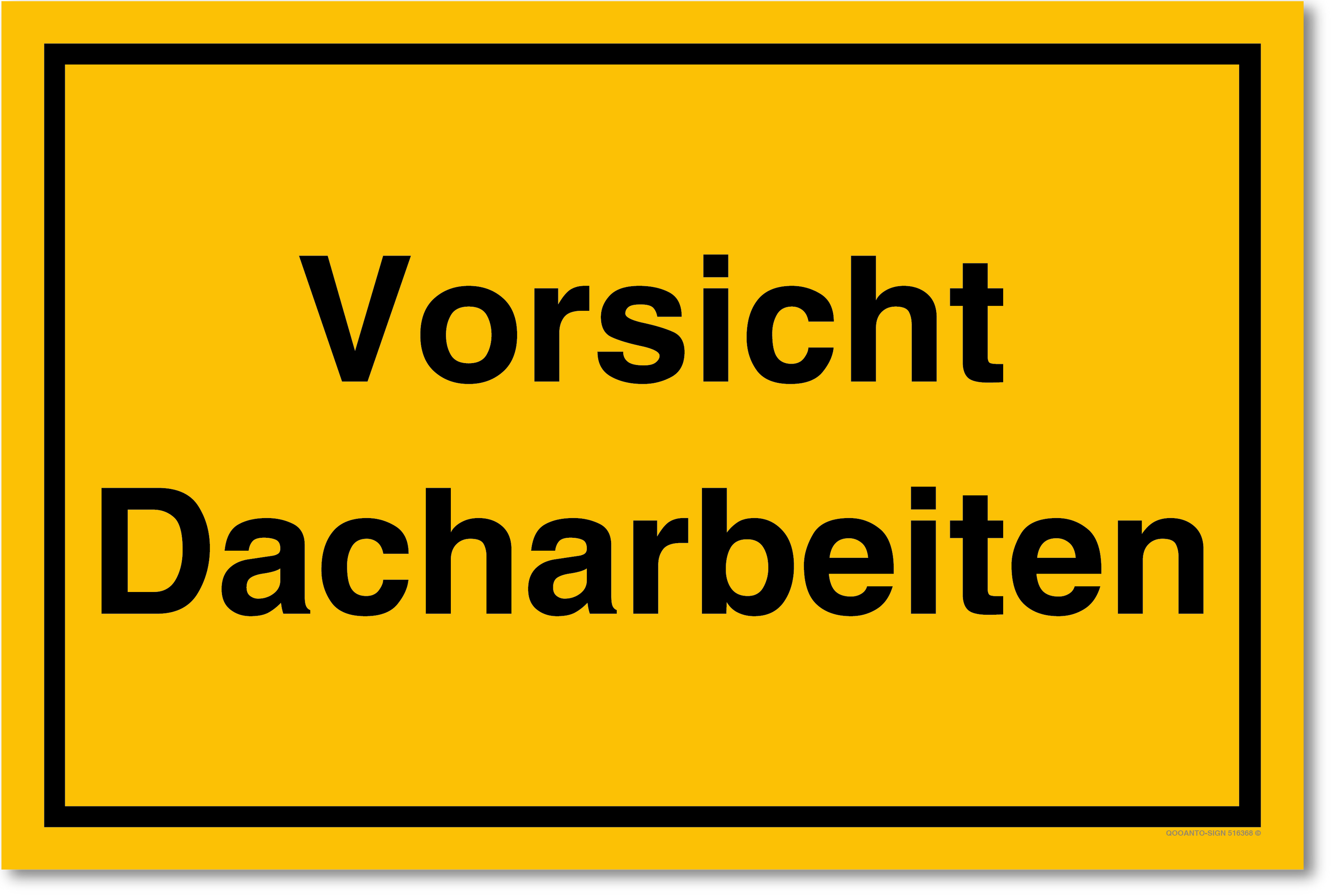Vorsicht Dacharbeiten!, gelb, Schild