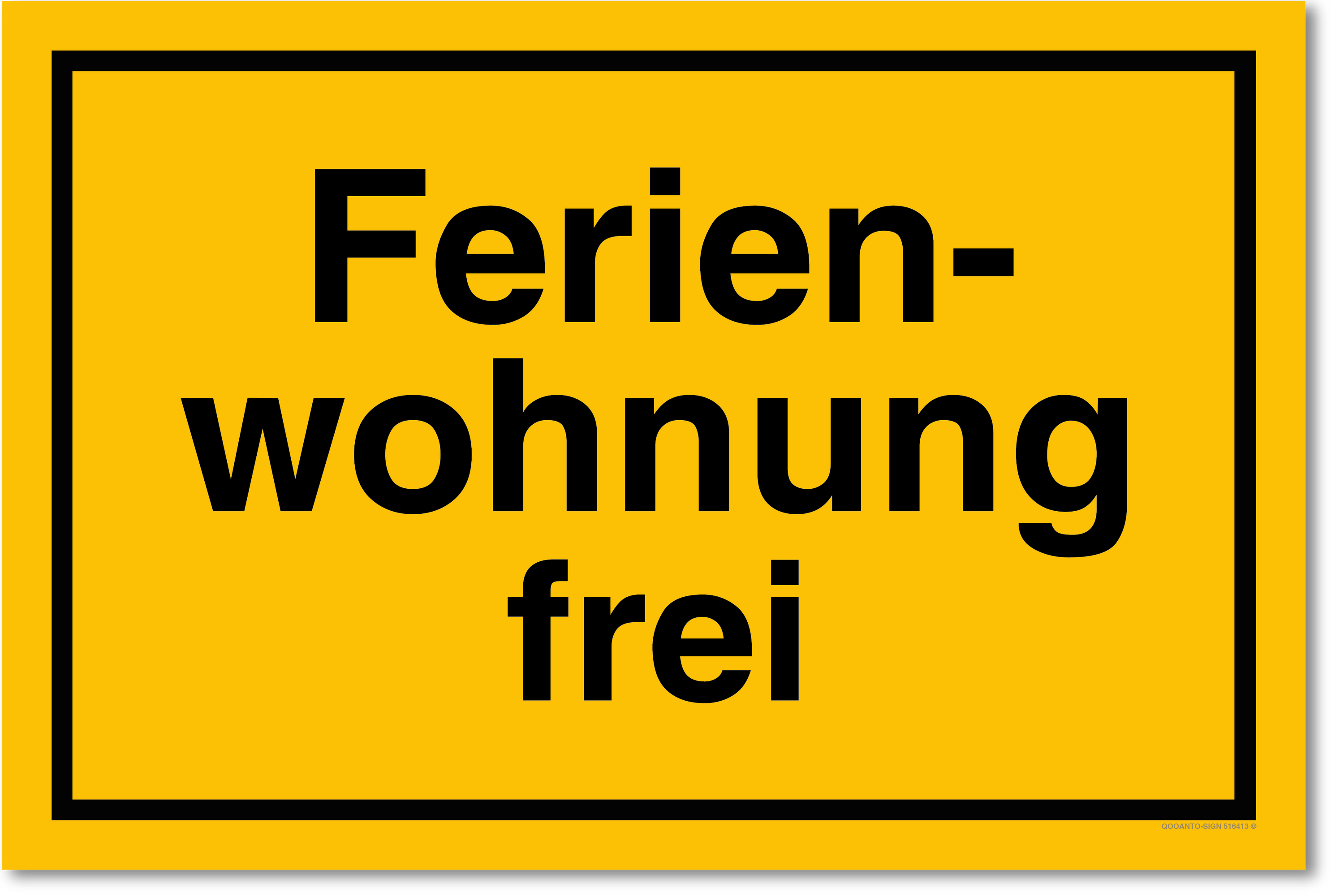 Ferienwohnung frei, gelb, Schild