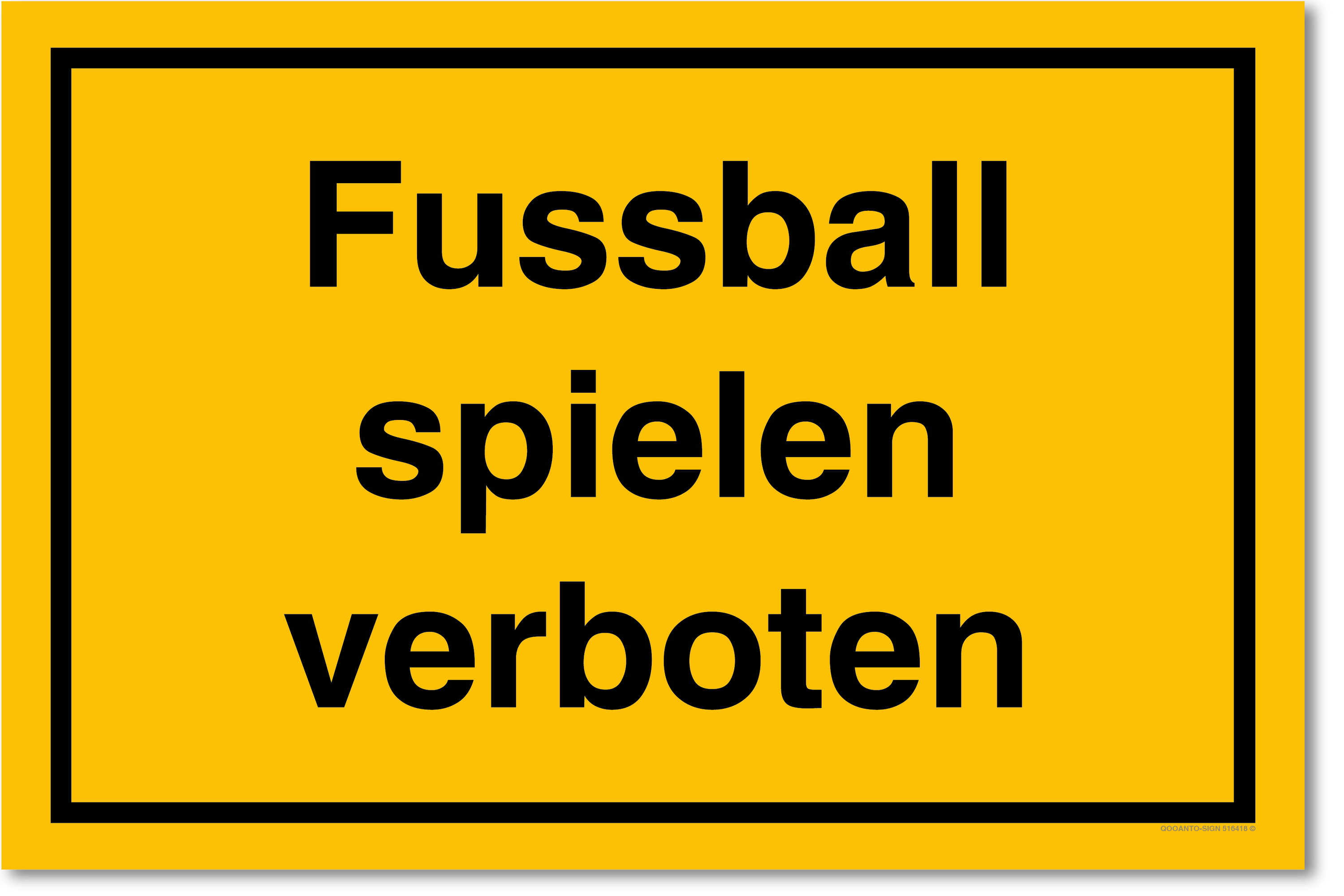 Fussball spielen verboten, gelb, Schild