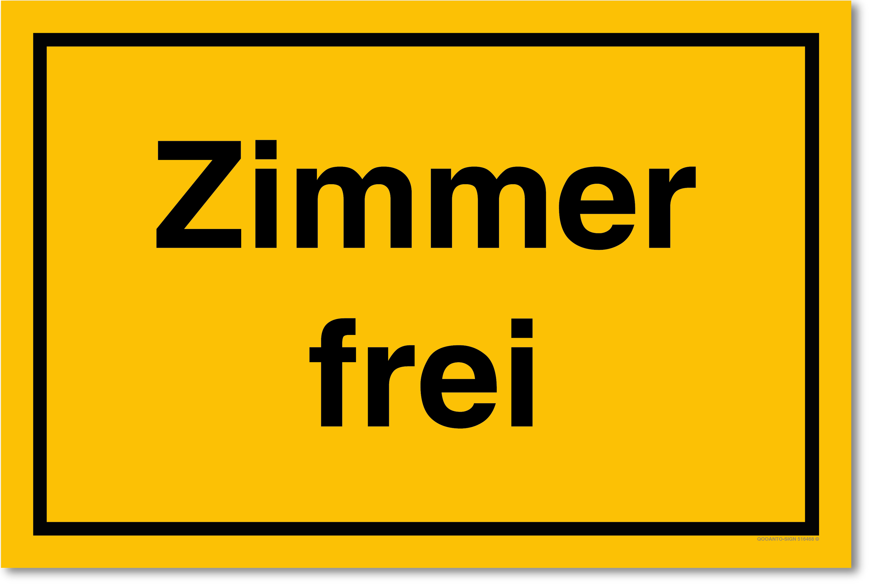 Zimmer frei, gelb, Schild