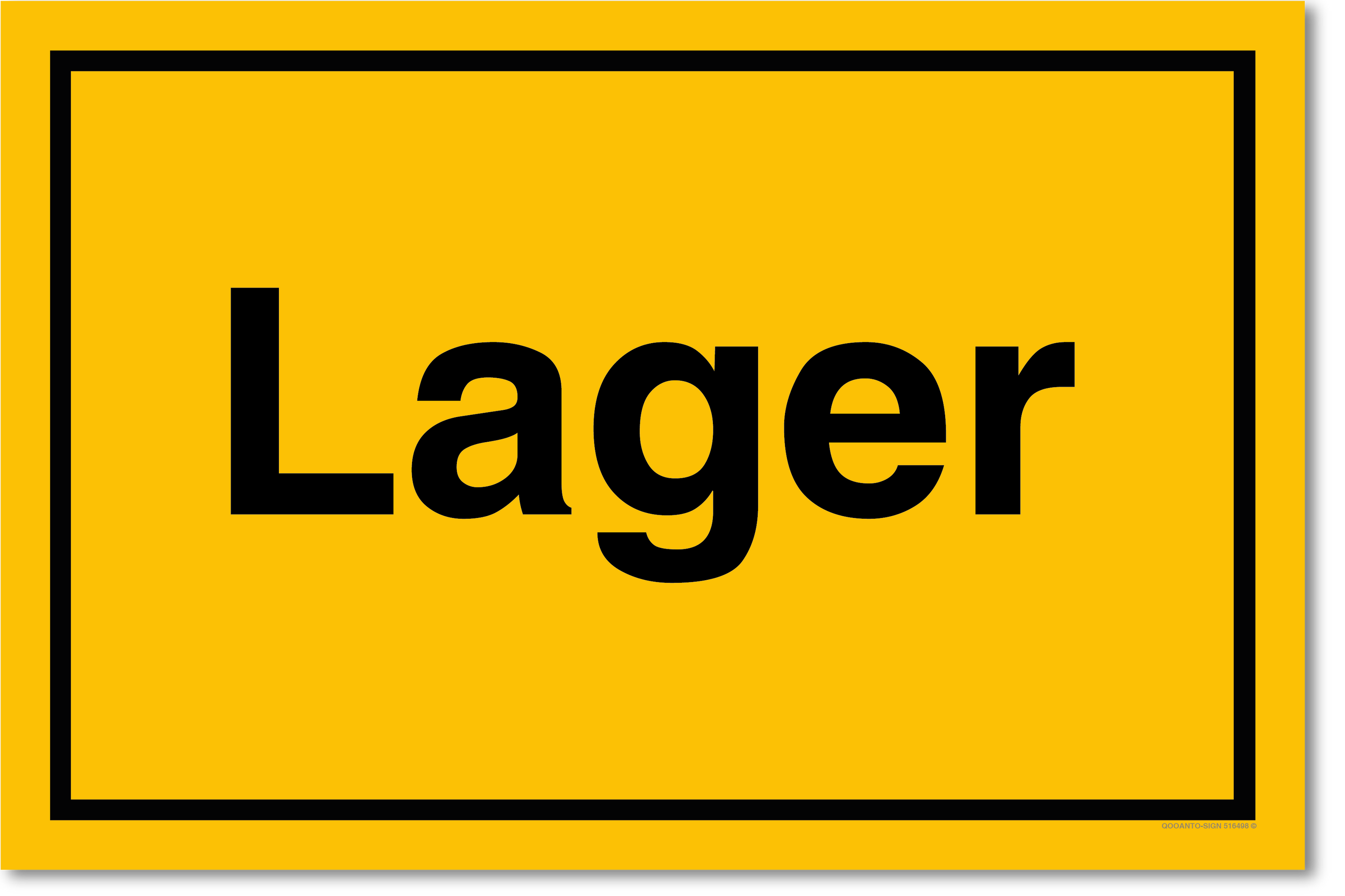 Lager, gelb, Schild