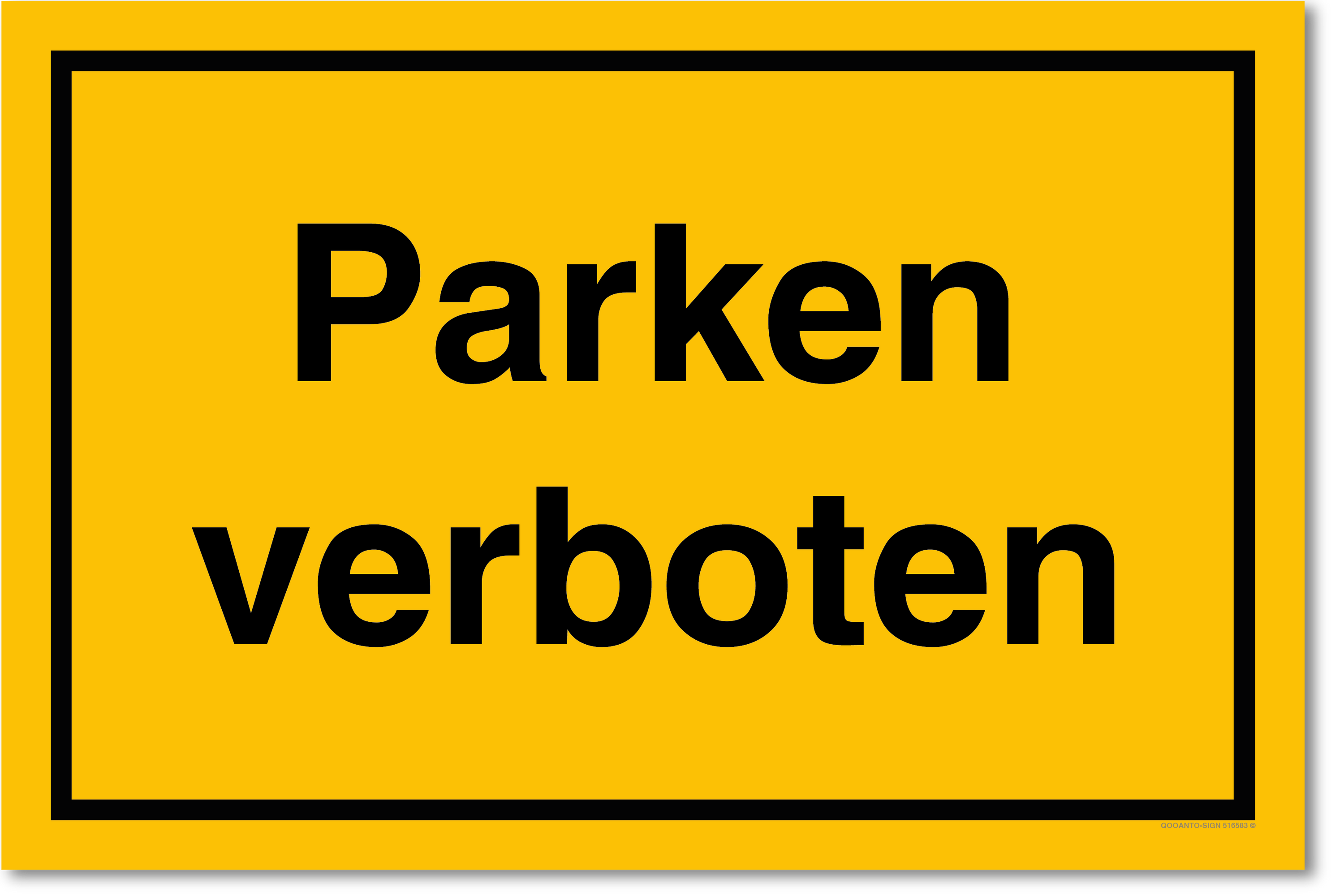 Parken verboten, gelb, Schild