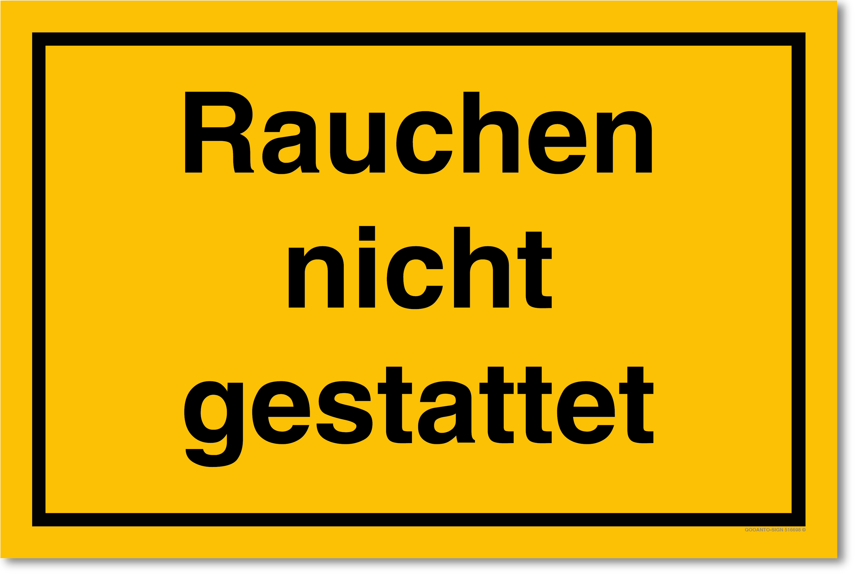 Rauchen nicht gestattet, gelb, Schild