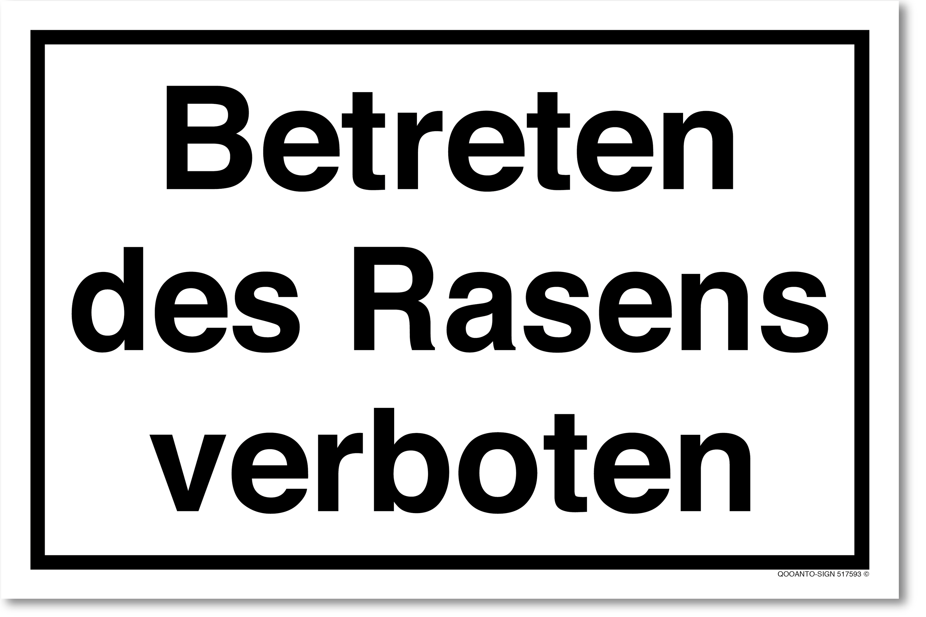 Betreten des Rasens verboten, weiss, Schild oder Aufkleber