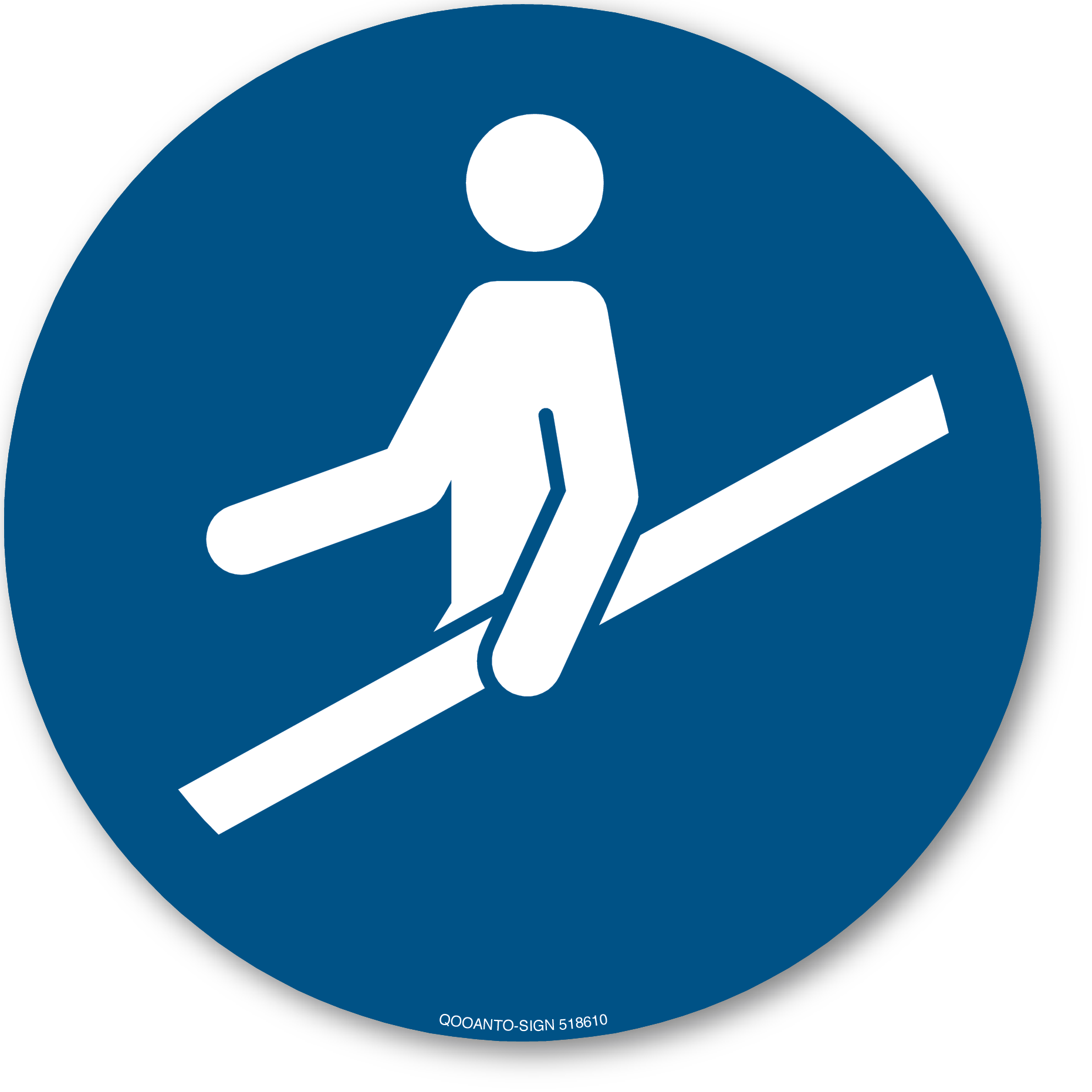 Handlauf benutzen, Schild oder Aufkleber