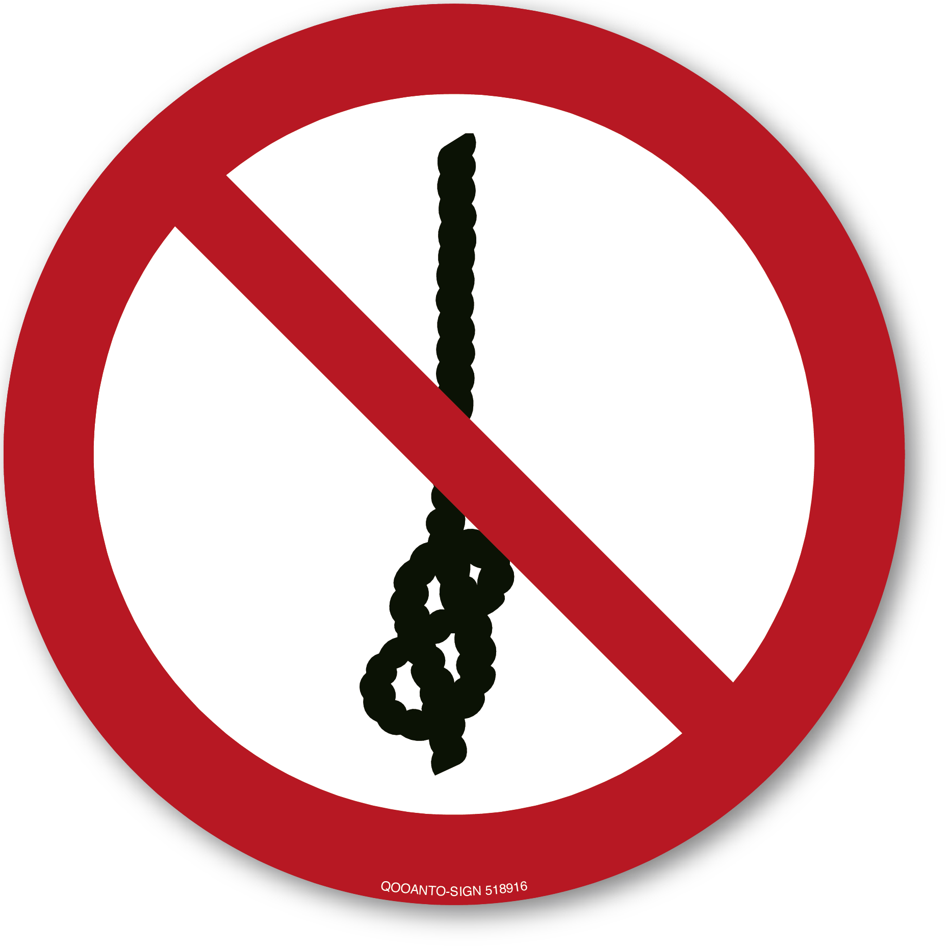 Knoten von Seilen verboten, Schild oder Aufkleber