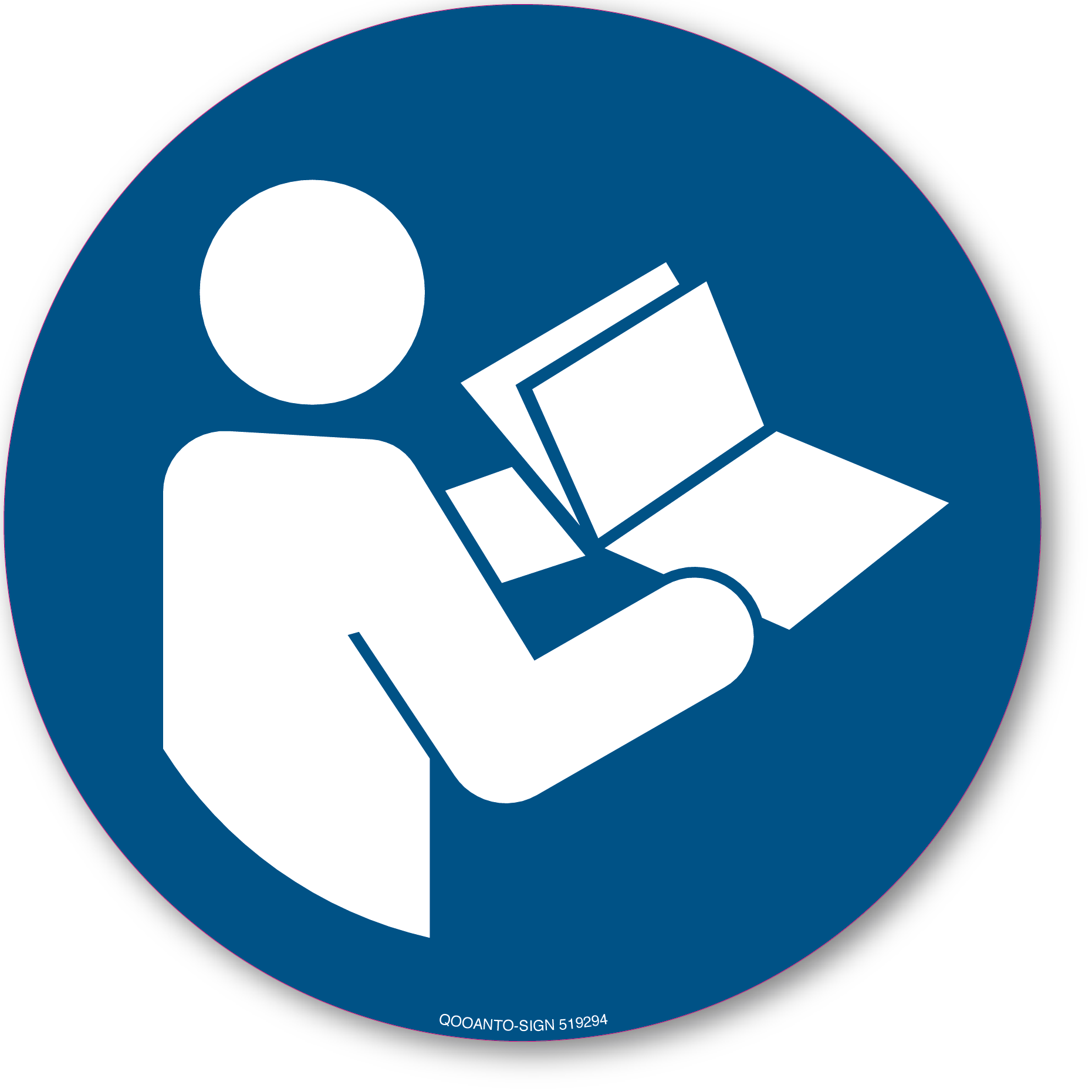 Anleitung beachten, Schild oder Aufkleber